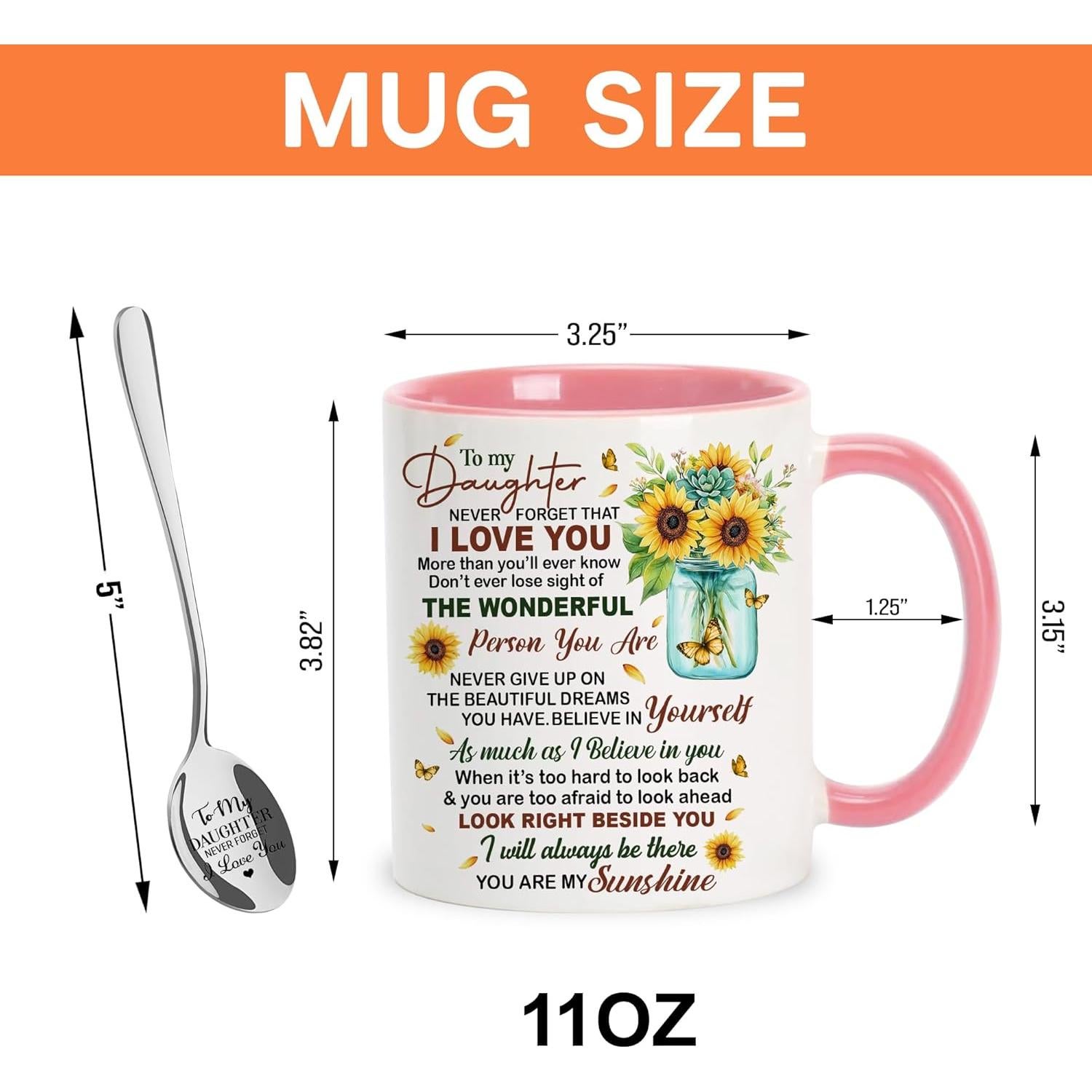 Taza de cerámica para hija Foxcorner con cuchara 311ml