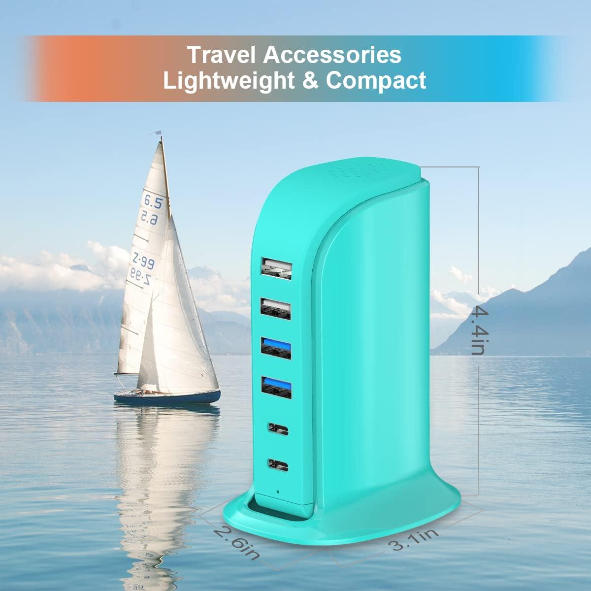 Bloque de Carga USB Upoy Y006C 6 Puertos 8A Verde