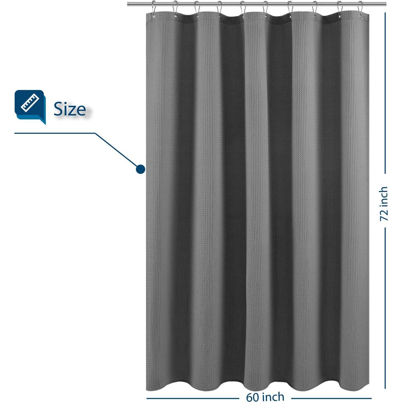 Cortina de Ducha Barossa Design 152x183 cm Gris Waffle 230 GSM