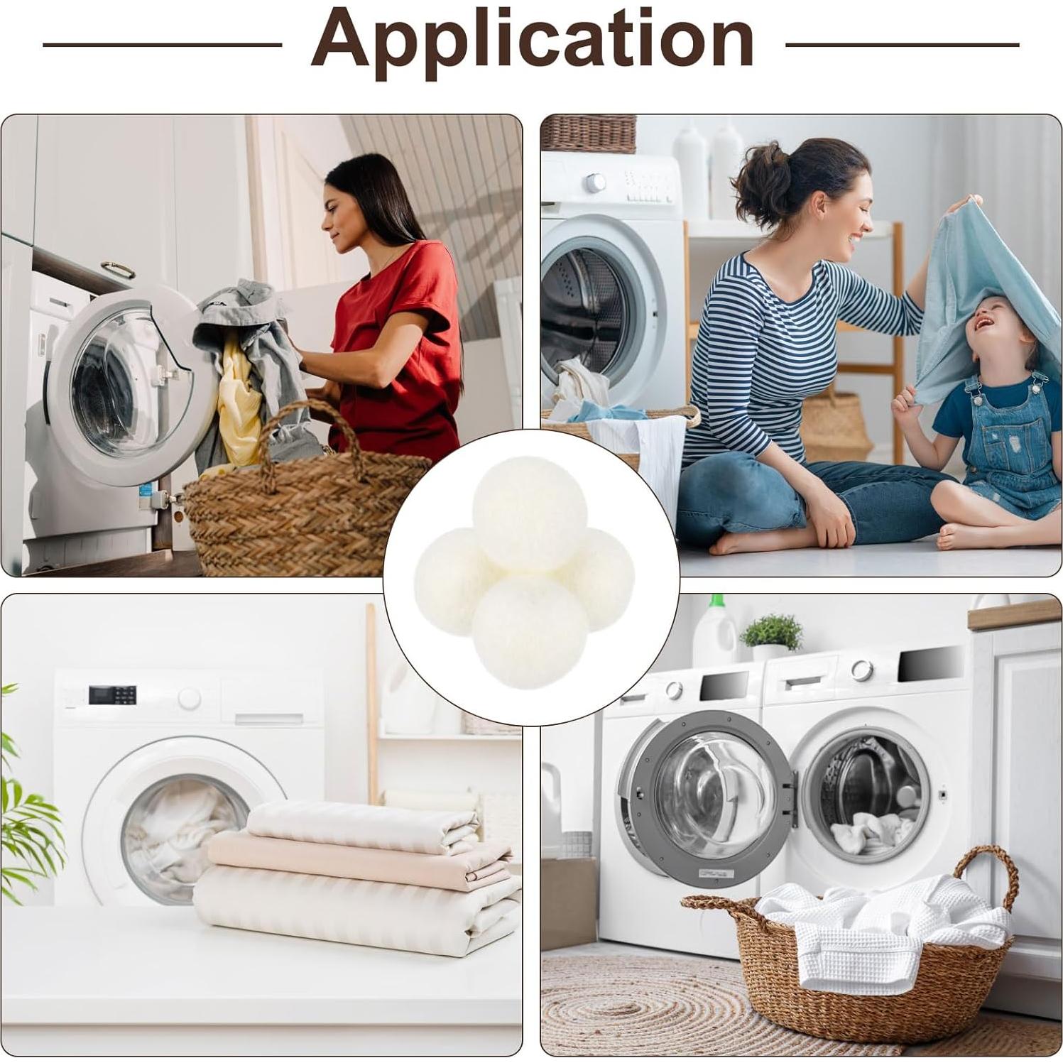 Bolas de Secadora de Lana uxcell - 4 Pcs, 3 cm, Blanco