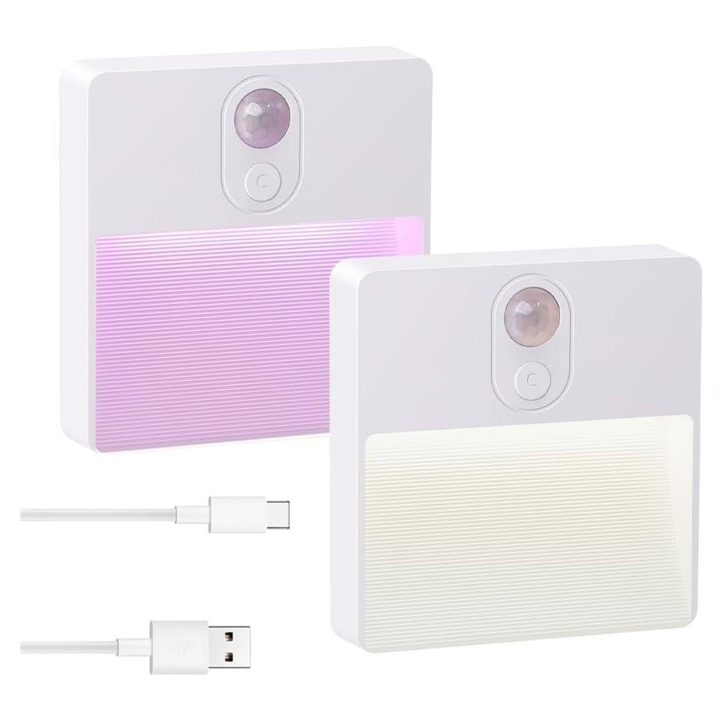 Luz Nocturna LED ASAWASA con Sensor de Movimiento 2 Piezas