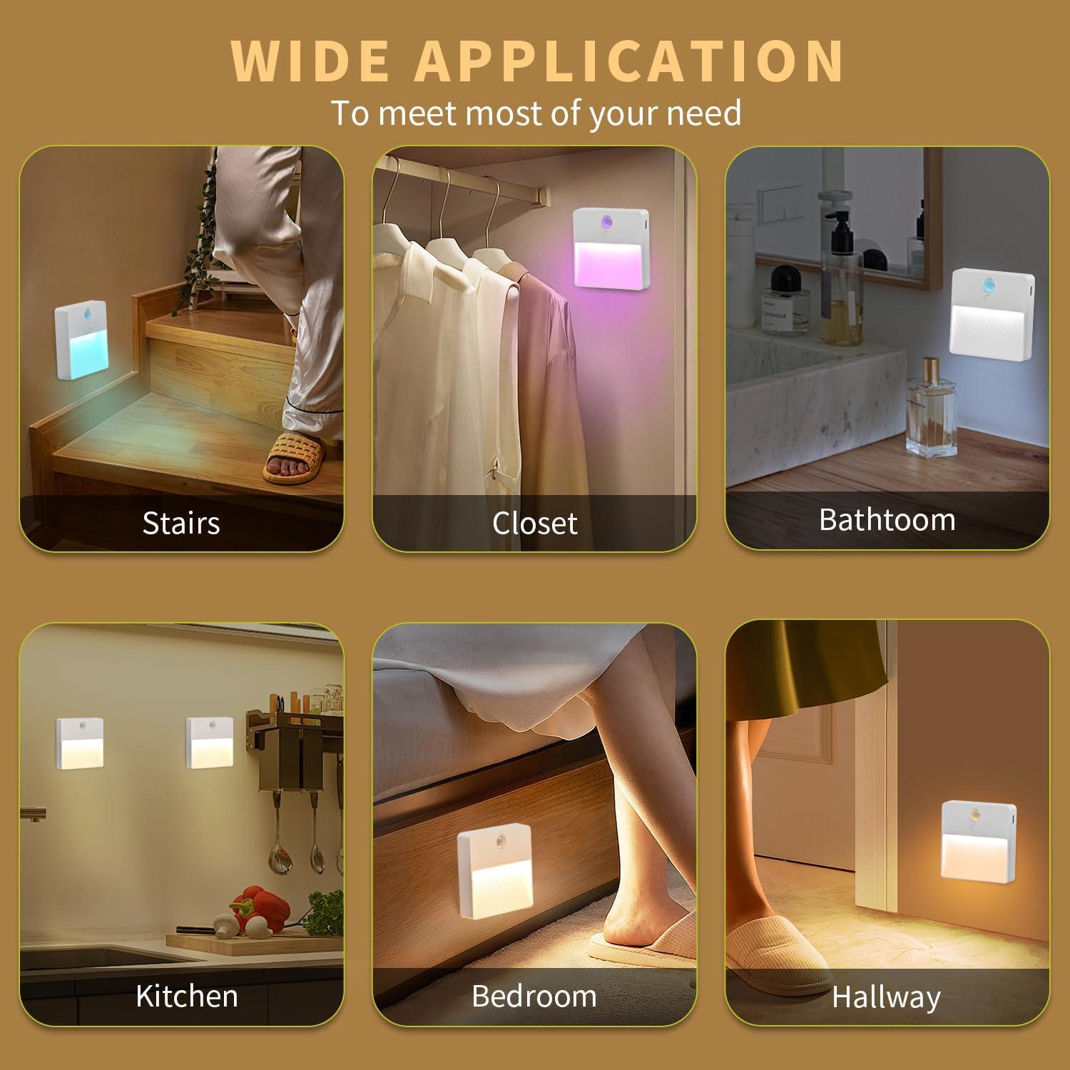 Luz Nocturna LED ASAWASA con Sensor de Movimiento 2 Piezas