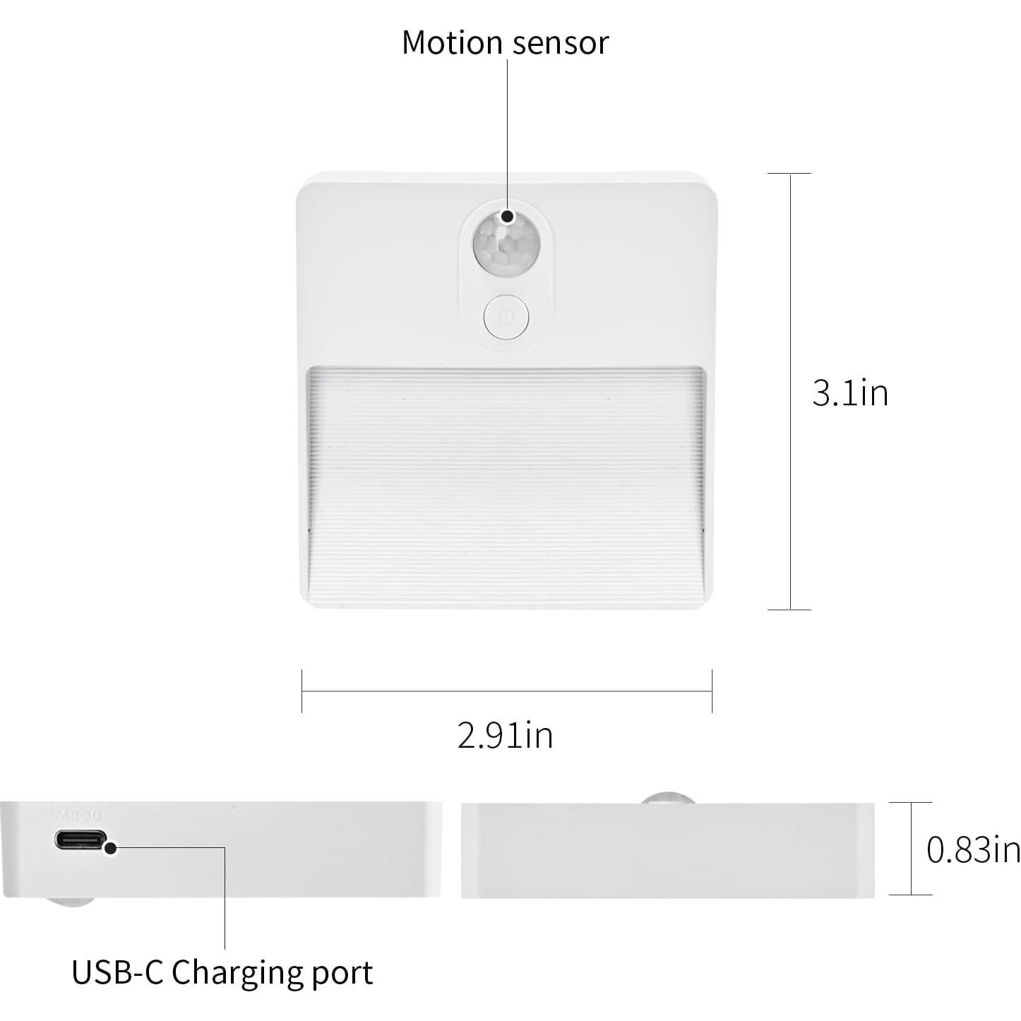 Luz Nocturna LED ASAWASA con Sensor de Movimiento 2 Piezas