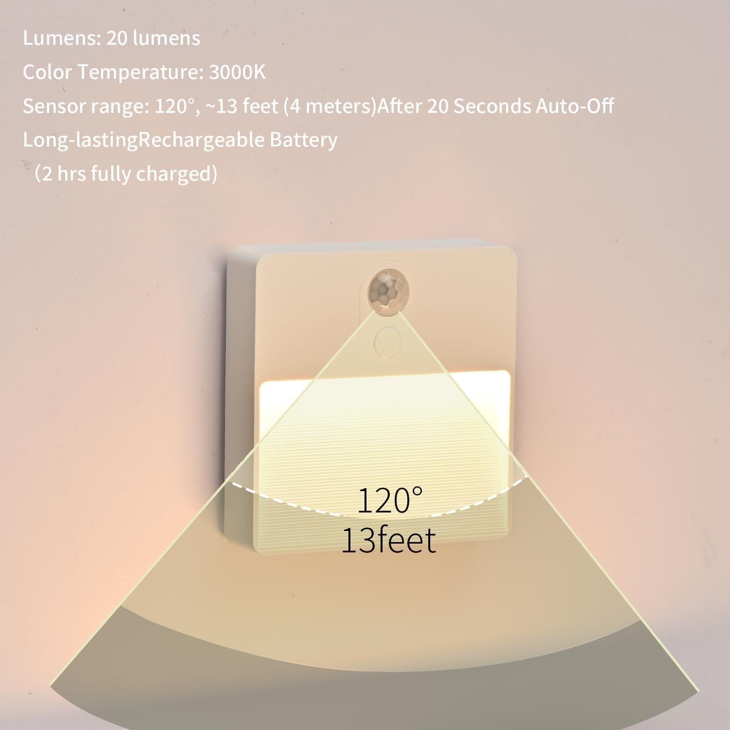 Luz Nocturna LED ASAWASA con Sensor de Movimiento 2 Piezas