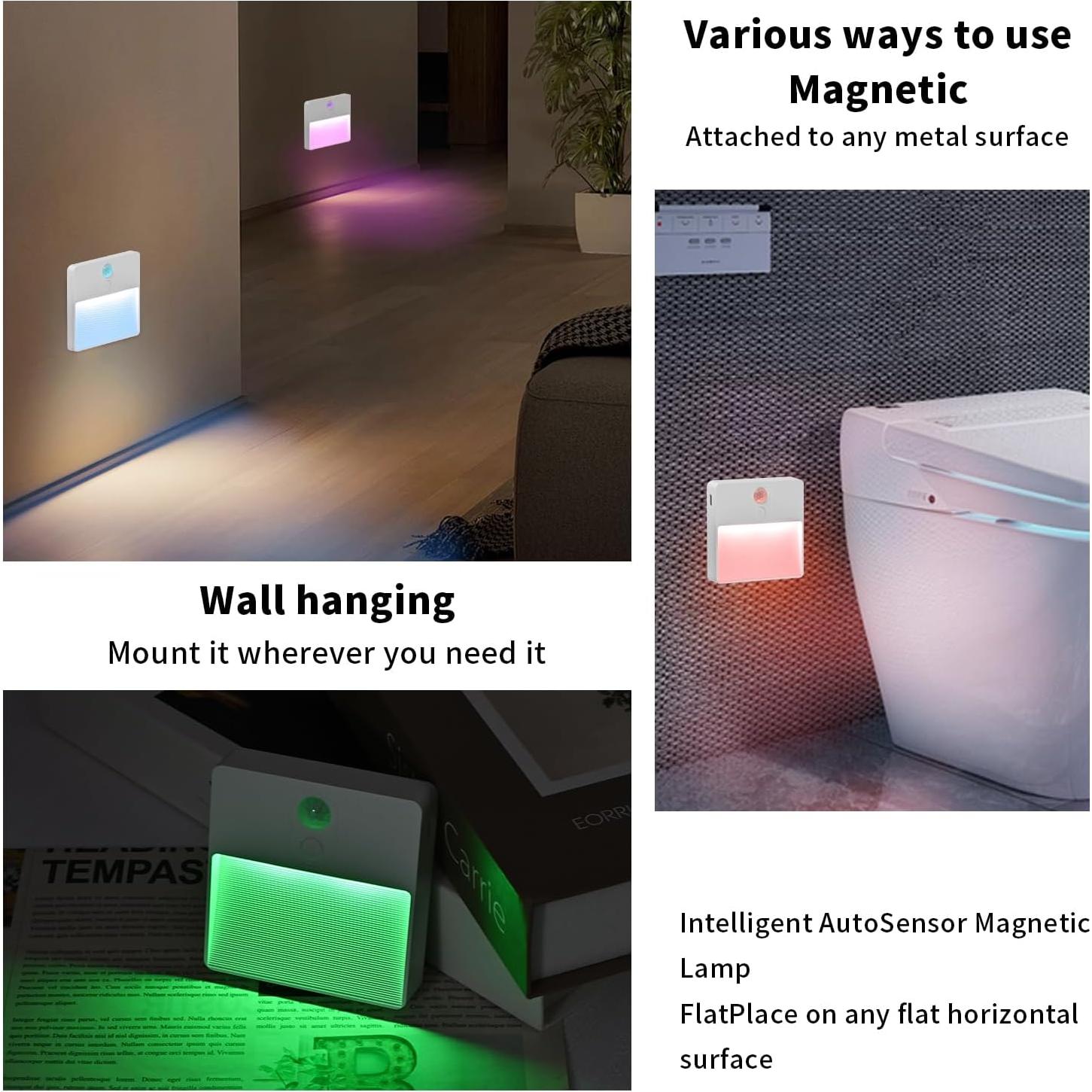 Luz Nocturna LED ASAWASA con Sensor de Movimiento 2 Piezas