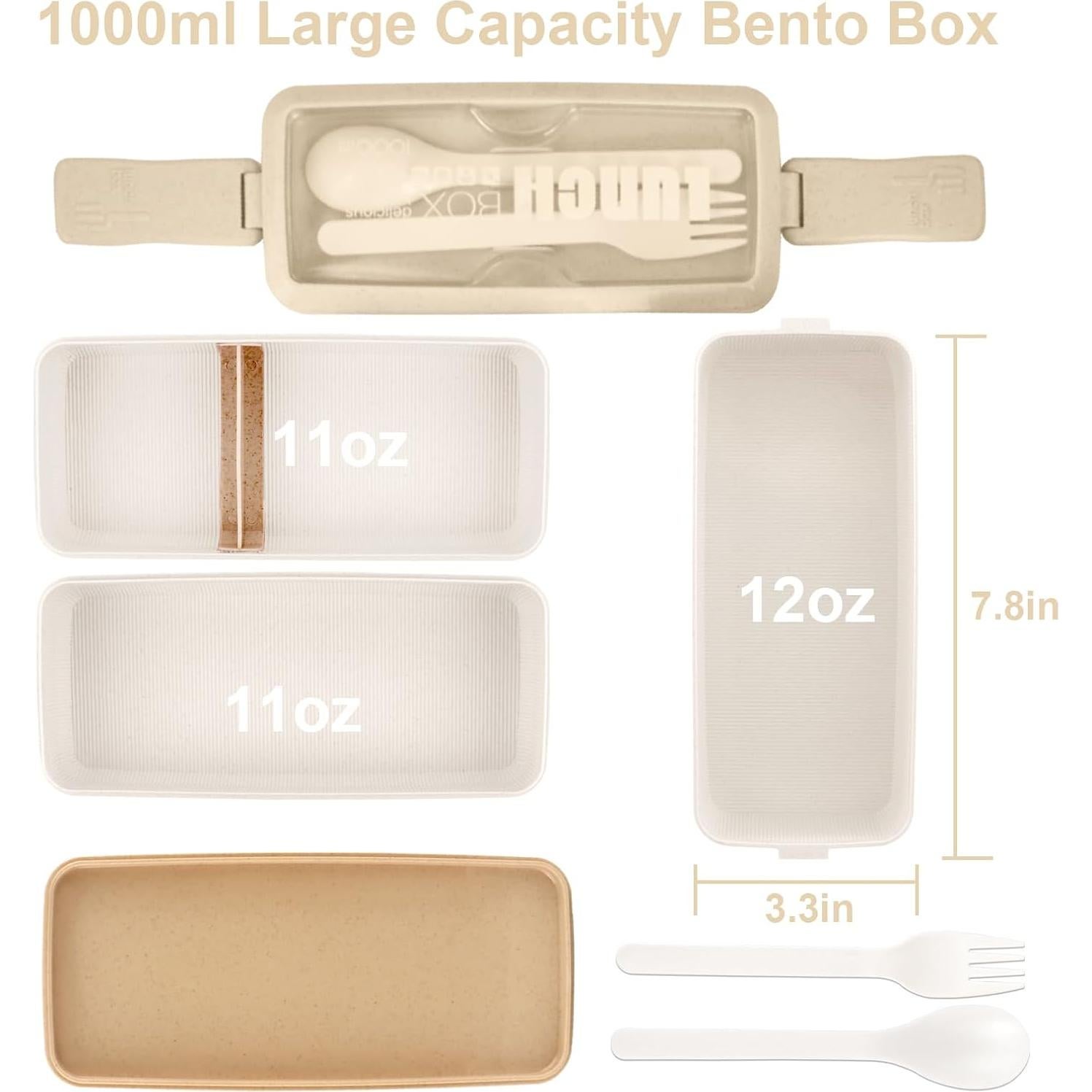 Caja Bento Apilable Iteryn con Bolsa y Taza para Sopa 3 Compartimentos
