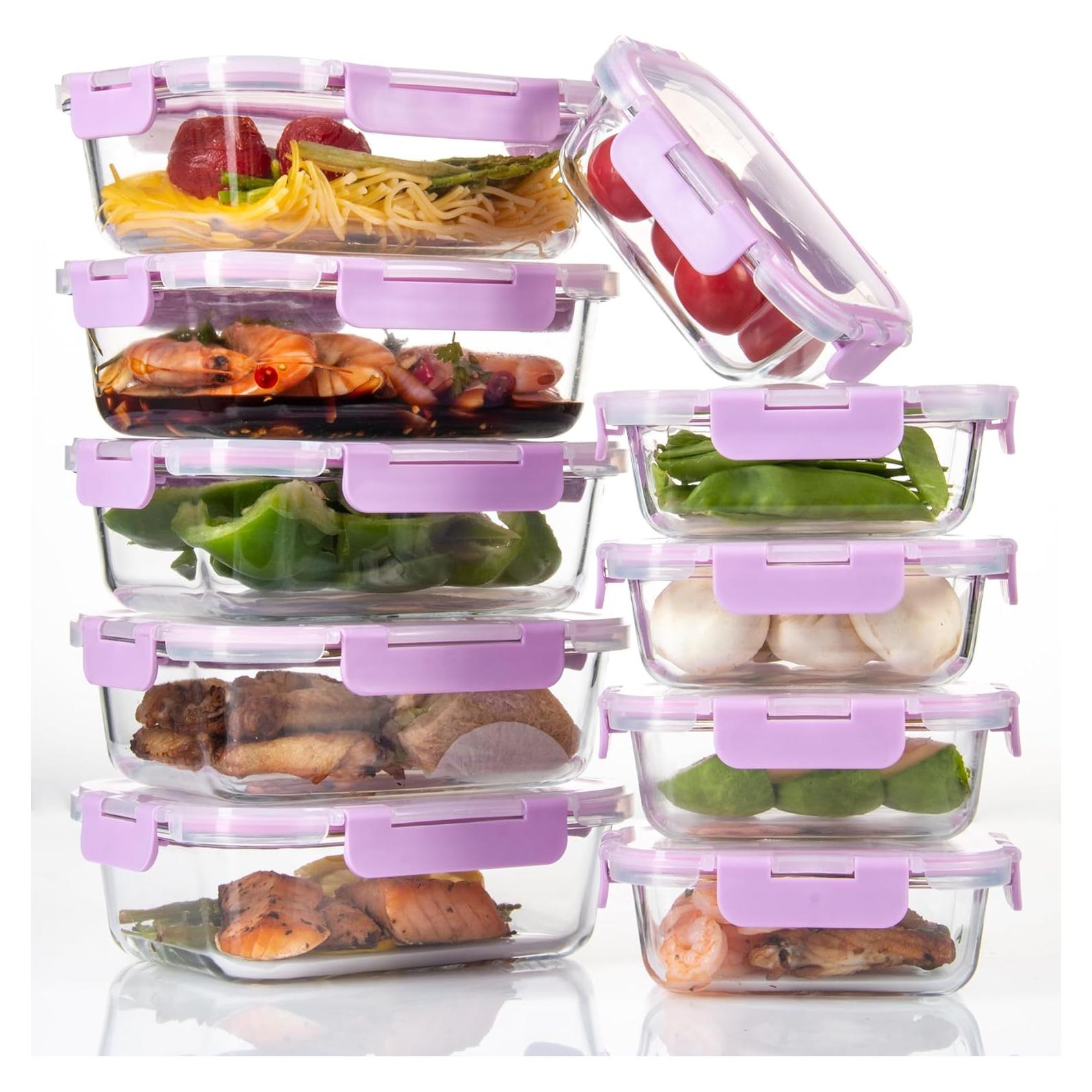 Contenedores de Almacenamiento de Alimentos Vidrio C CREST 10 Pzas