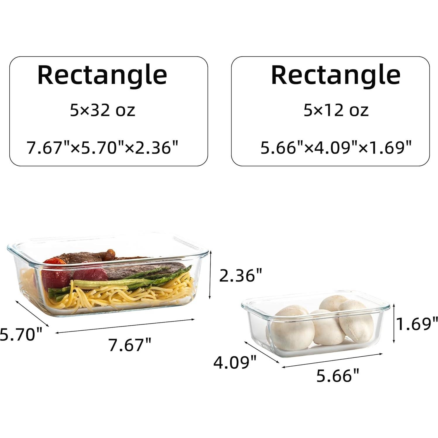 Contenedores de Almacenamiento de Alimentos Vidrio C CREST 10 Pzas