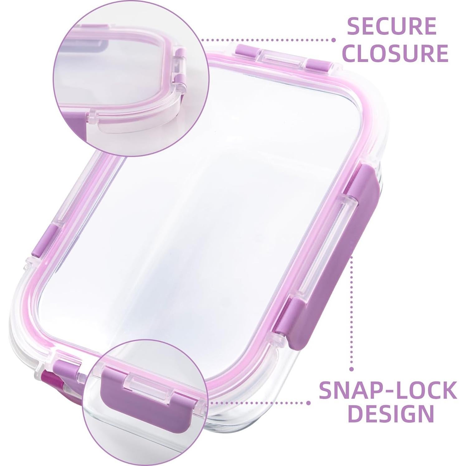 Contenedores de Almacenamiento de Alimentos Vidrio C CREST 10 Pzas