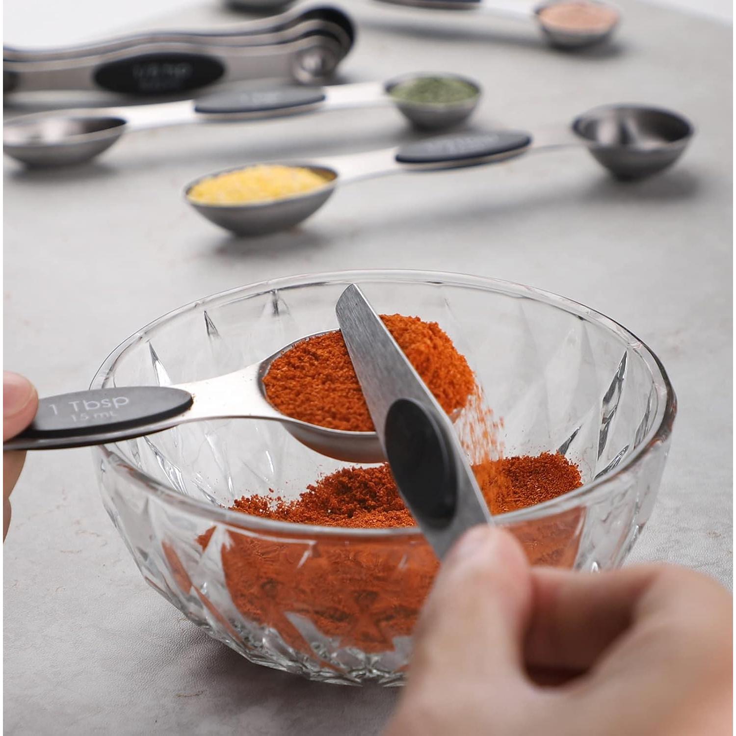 Juego de Tazas y Cucharas Medidoras Turewin Acero Inoxidable