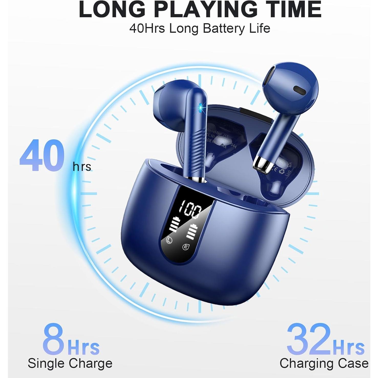 Auriculares Inalámbricos Wasart J55 Bluetooth 5.3 IP7 40H