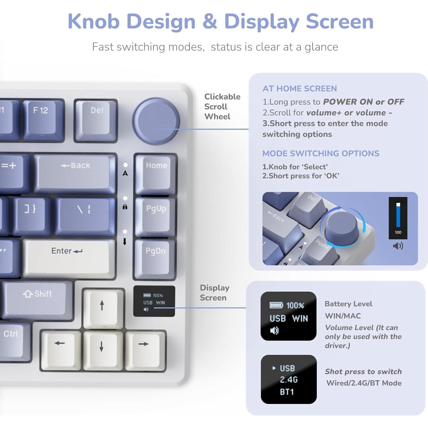 Teclado Mecánico RK Royal Kludge RKM75 75% RGB Bluetooth