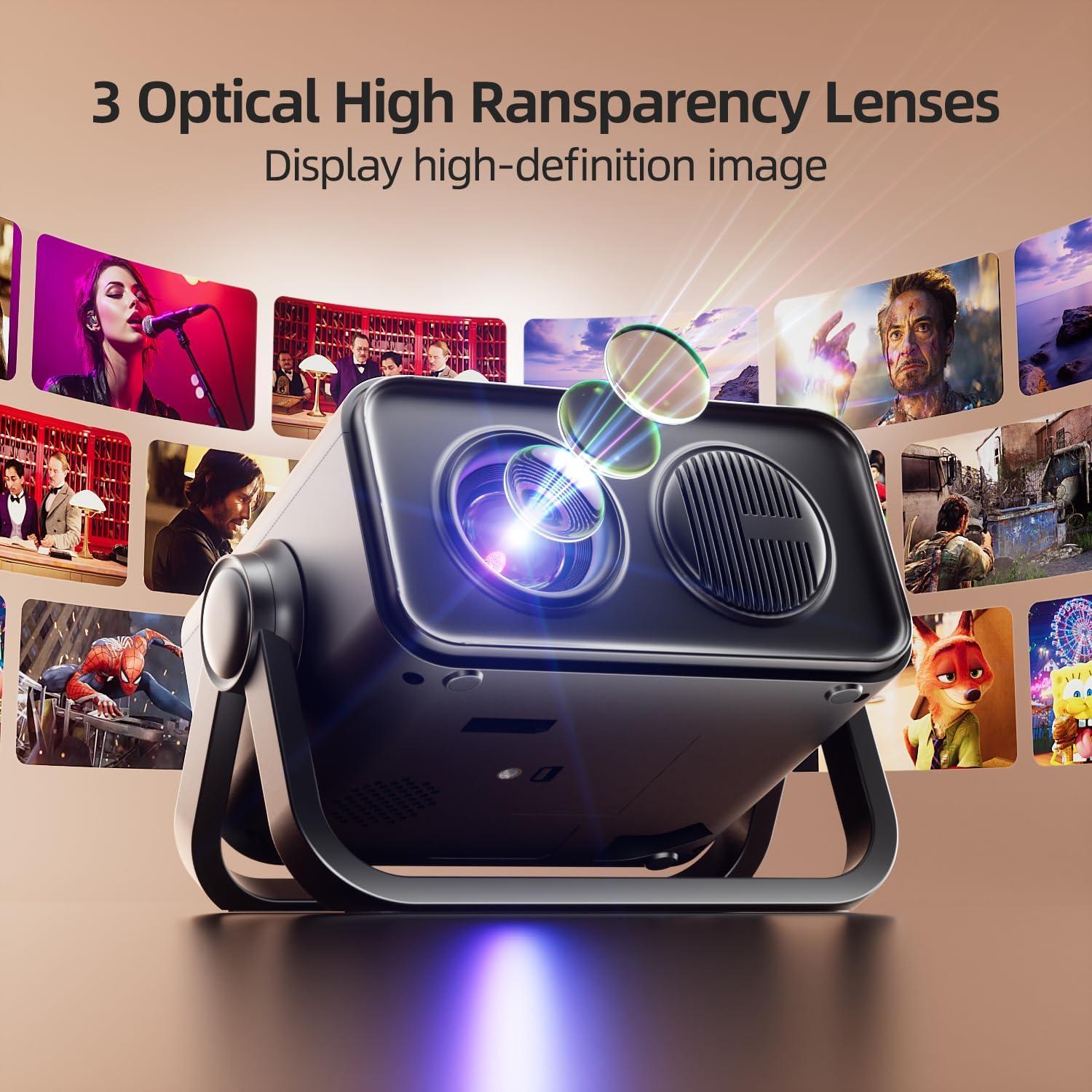 Proyector portátil BKZ V18 1080P Bluetooth 5.4 ajustable