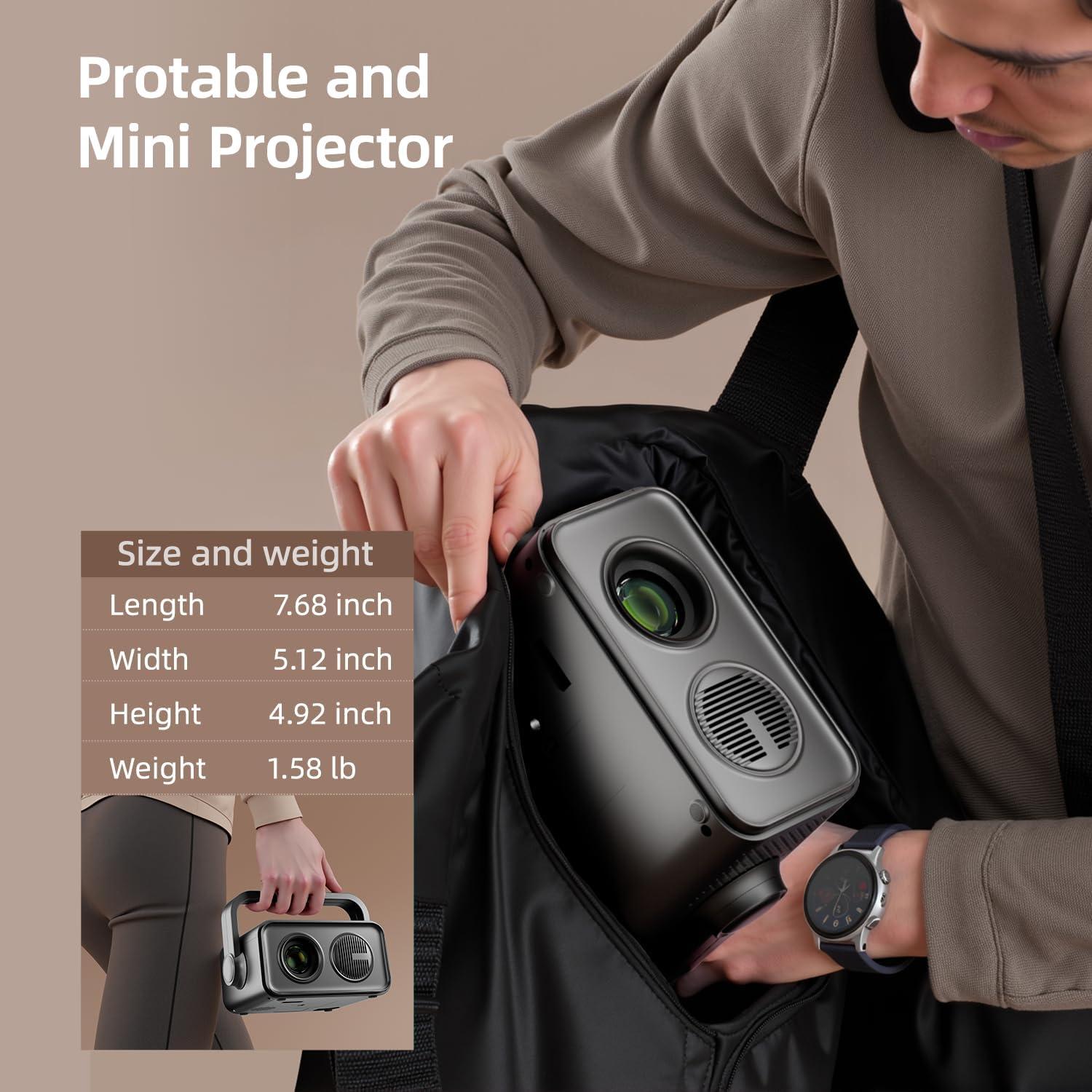 Proyector portátil BKZ V18 1080P Bluetooth 5.4 ajustable