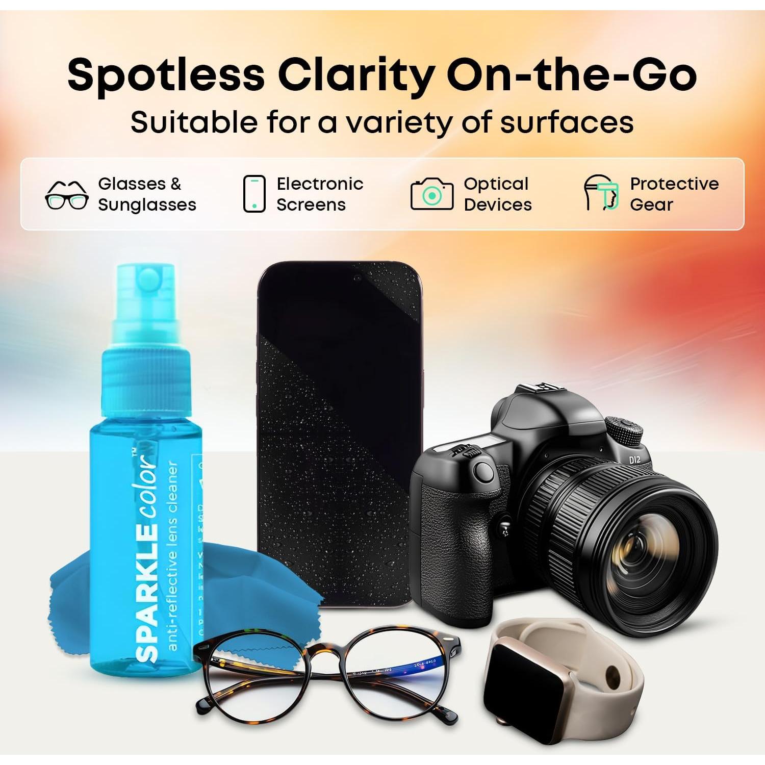 Kit de Limpieza de Gafas OPTIPAK - 2 Sprays 30ml + 2 Paños Microfibra