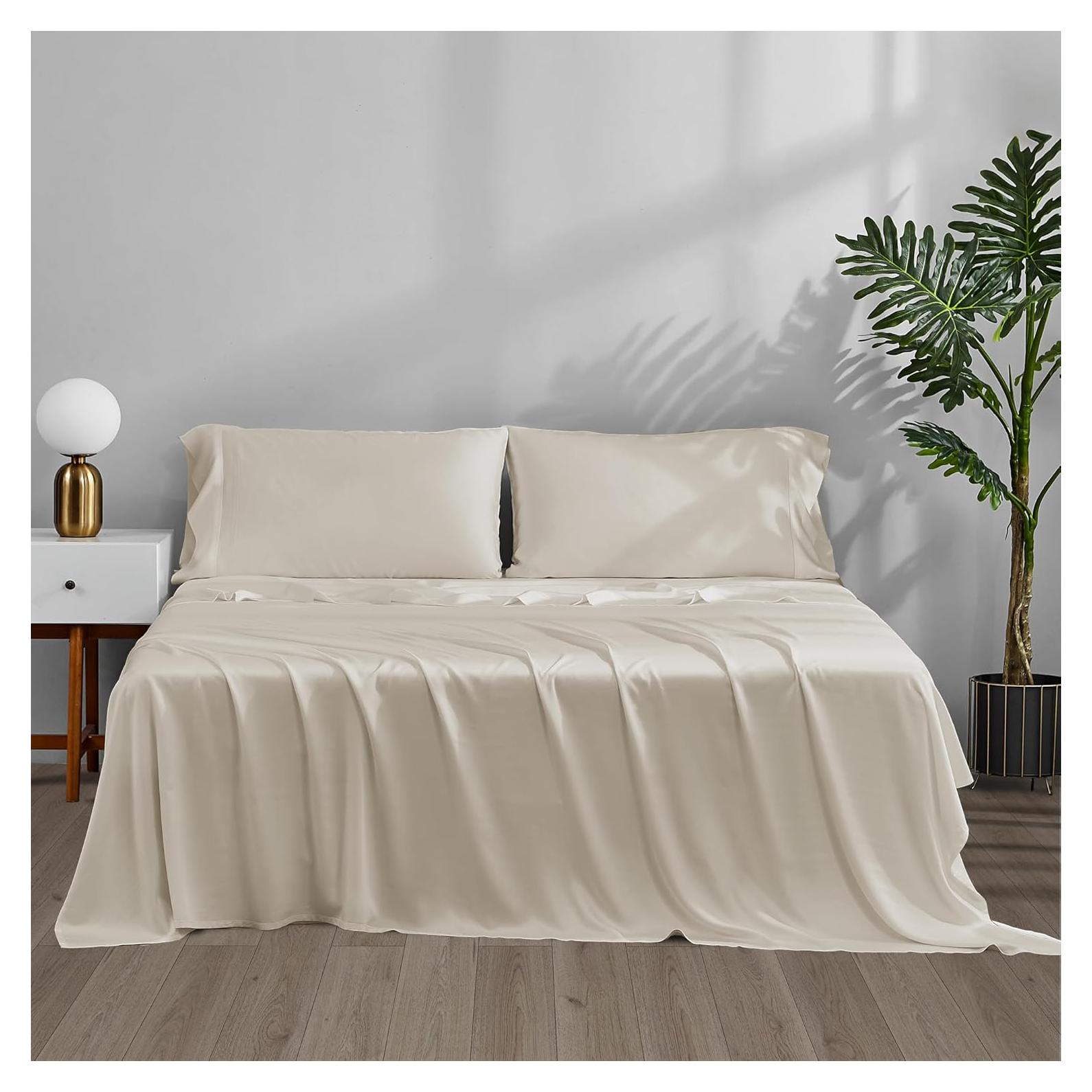 Sábanas Refrigerantes ACCURATEX Individual 100% Viscosa Bambú Beige