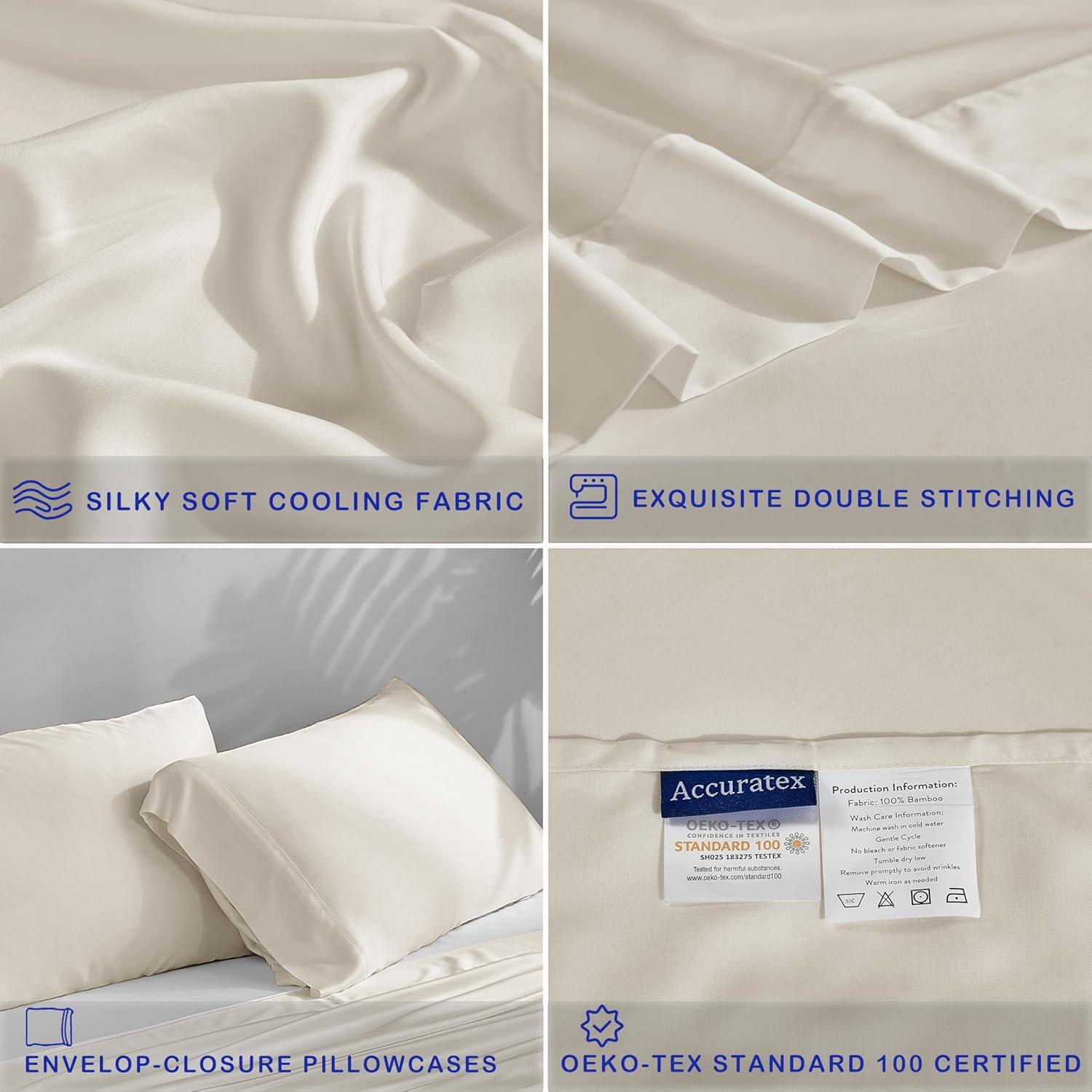 Sábanas Refrigerantes ACCURATEX Individual 100% Viscosa Bambú Beige