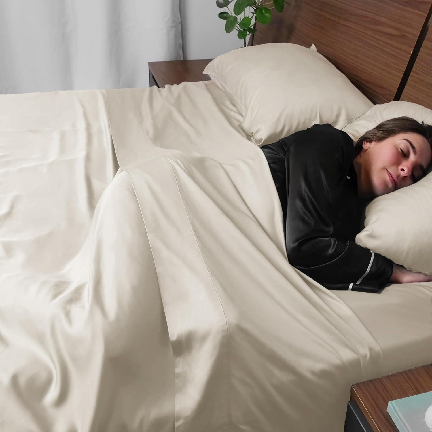 Sábanas Refrigerantes ACCURATEX Individual 100% Viscosa Bambú Beige