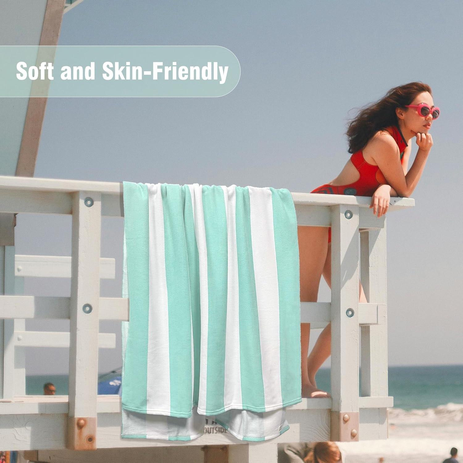 Toalla de Playa HENBAY Grande Microfibra Aqua 89x178 cm