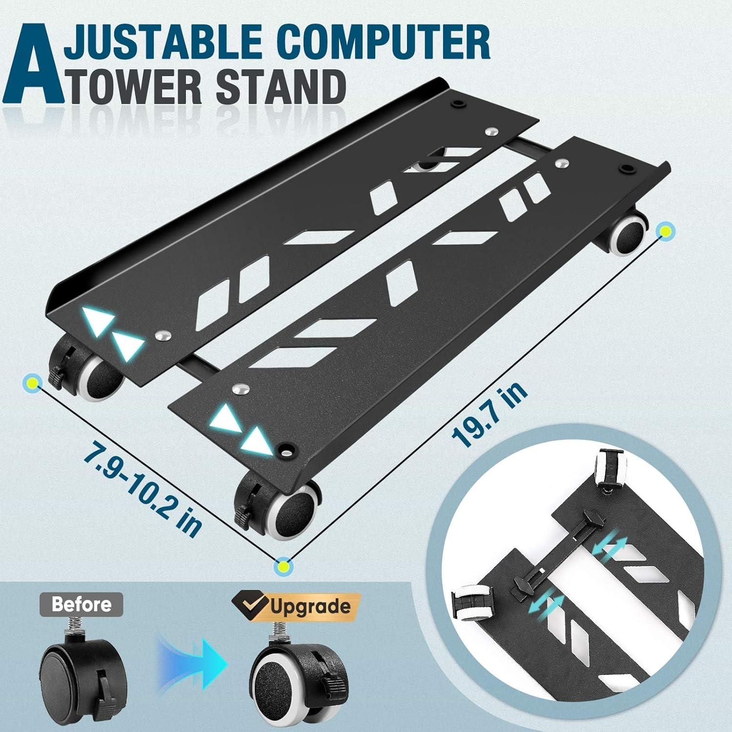 Soporte para Torre de PC Seloom Ajustable con Ruedas