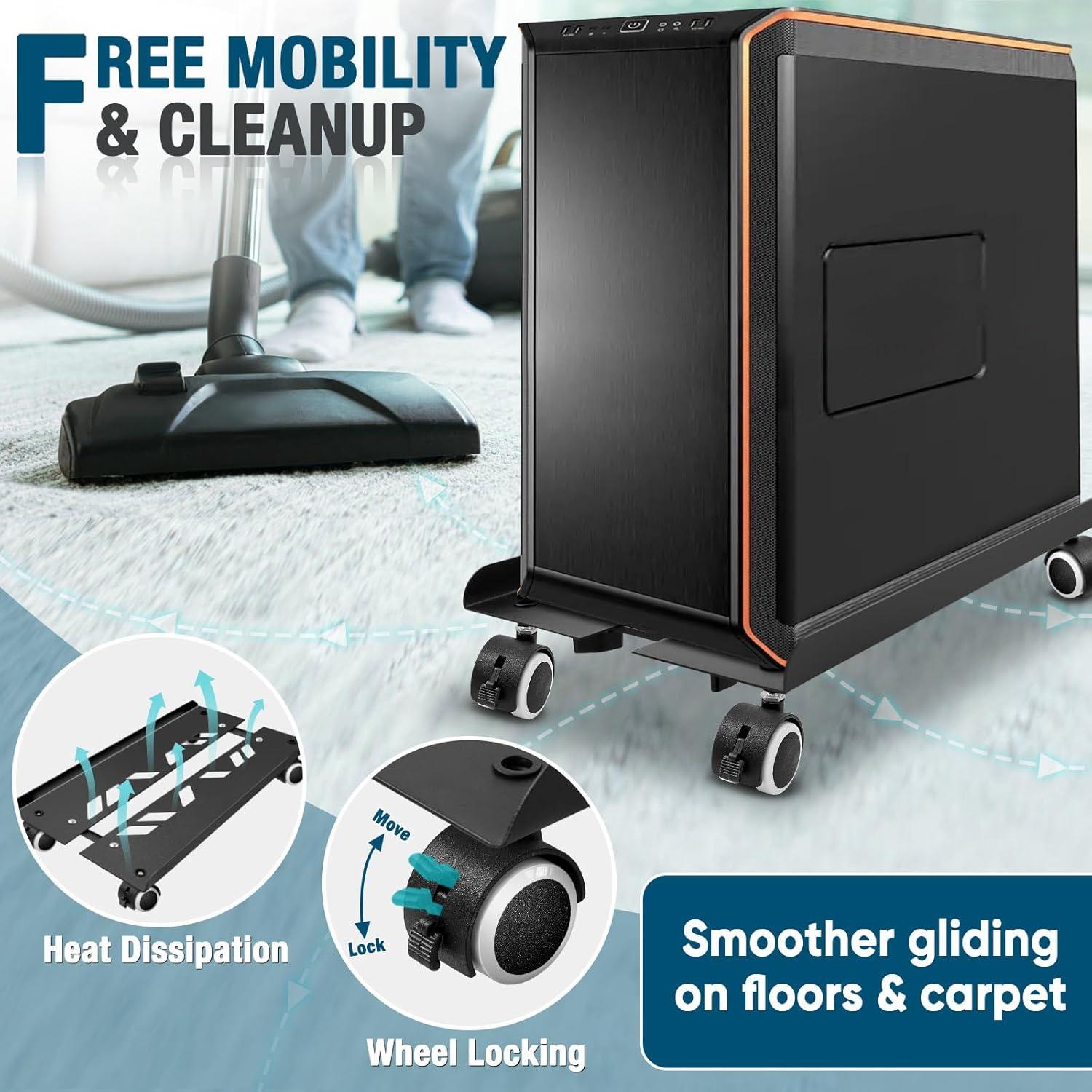 Soporte para Torre de PC Seloom Ajustable con Ruedas