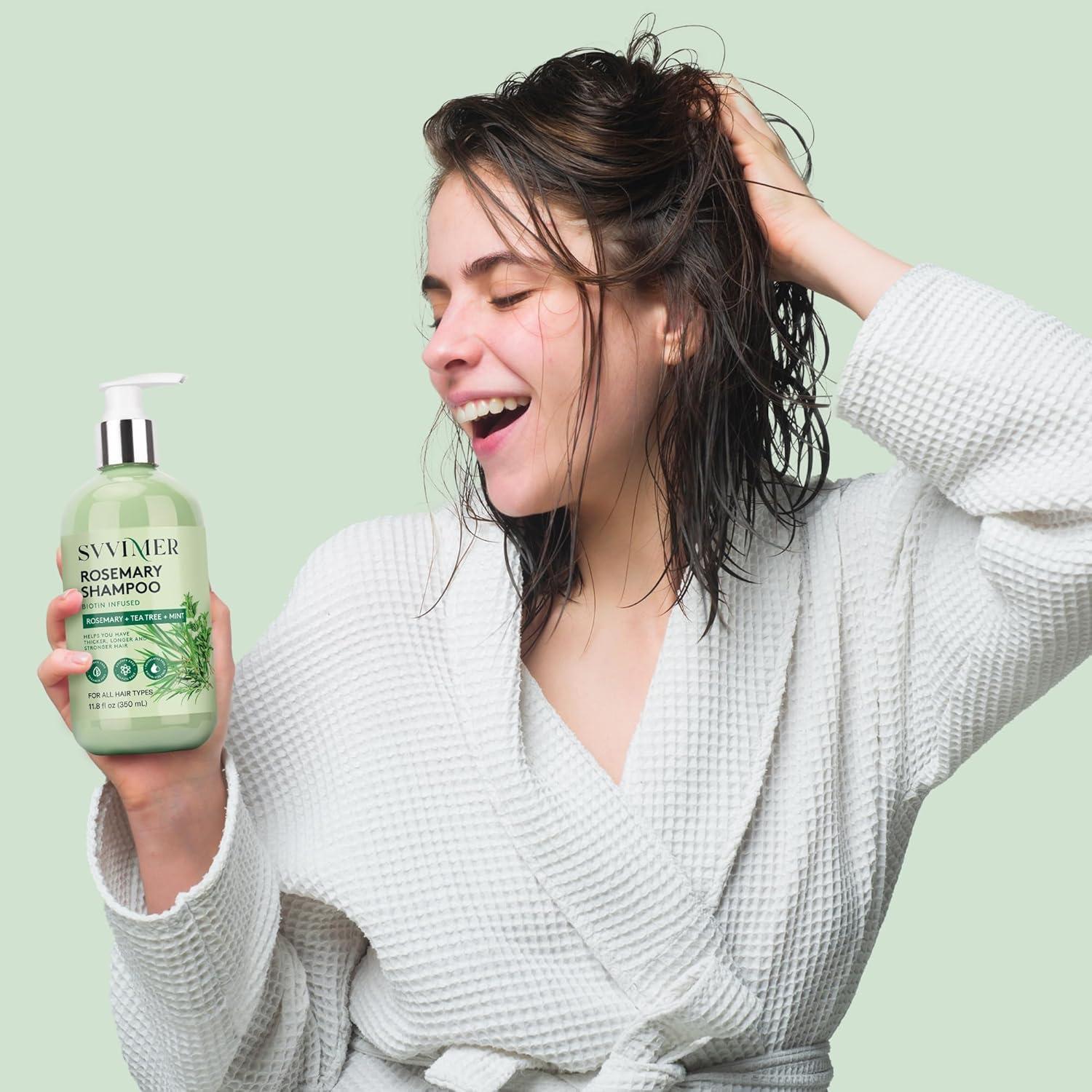 Rosemary Hair Growth Shampoo - Thickening Shampoo with Biotin Tea Tree Oil Mint for Hair Loss and Thinning Hair - for Women and Men 11.8 Fl Oz (Pack of 1)