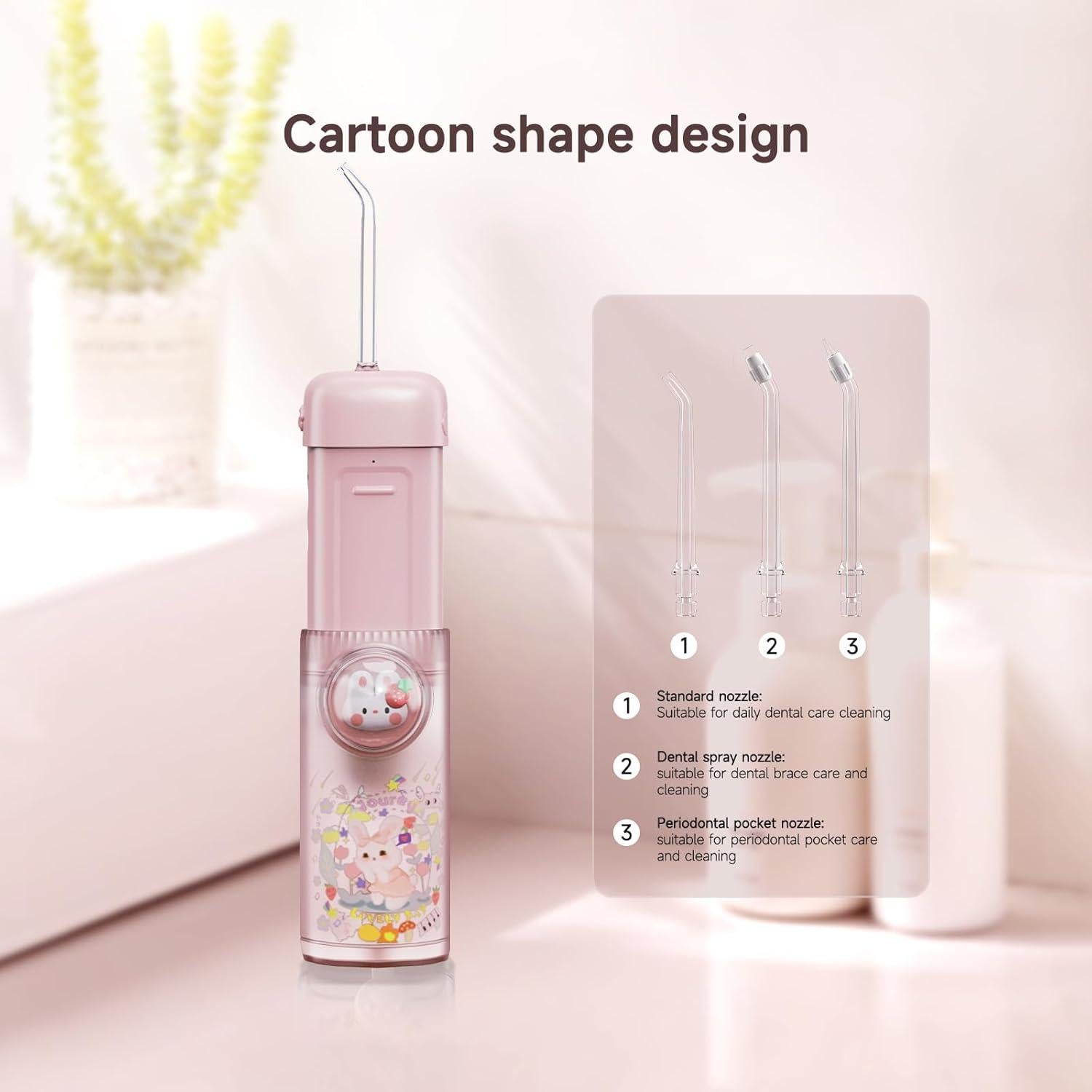 Hilo Dental Acuático Inalámbrico YK-Mak Rosa 3 Modos IPX7