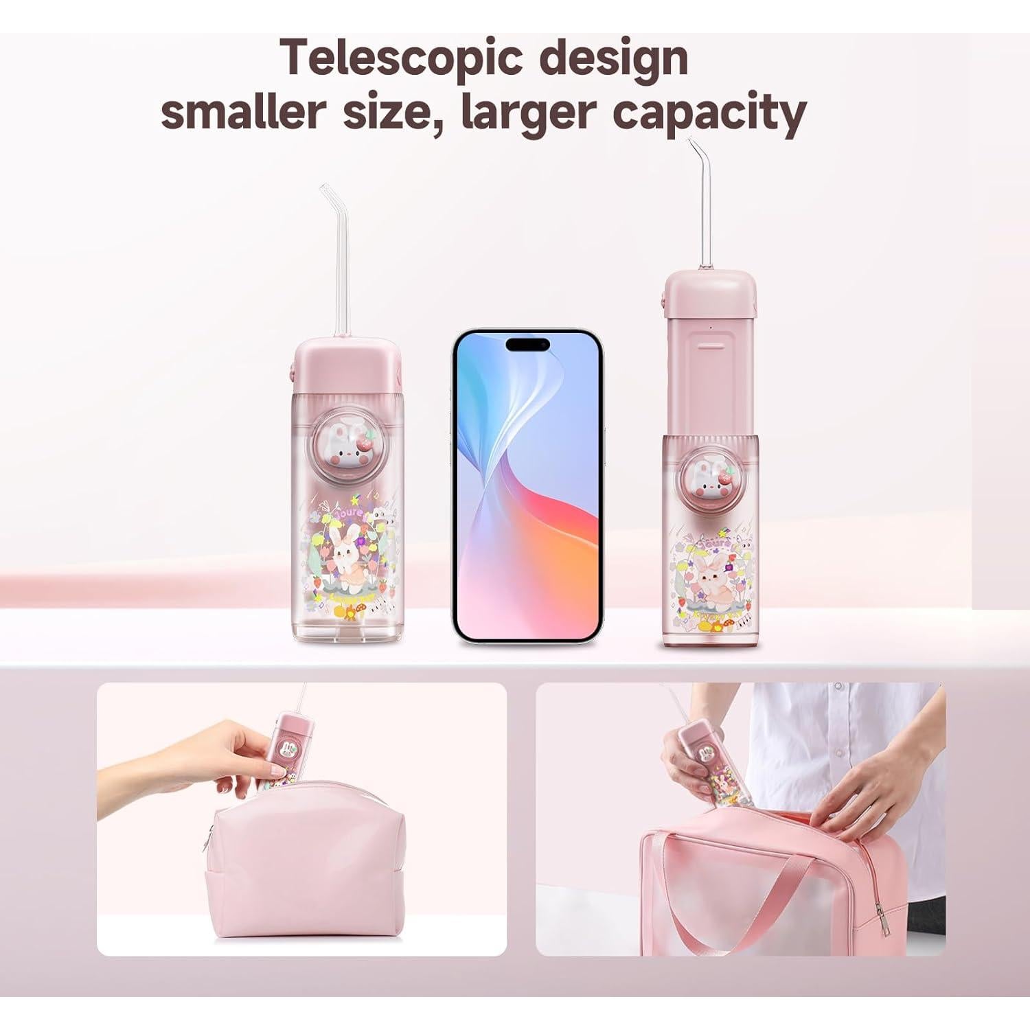 Hilo Dental Acuático Inalámbrico YK-Mak Rosa 3 Modos IPX7