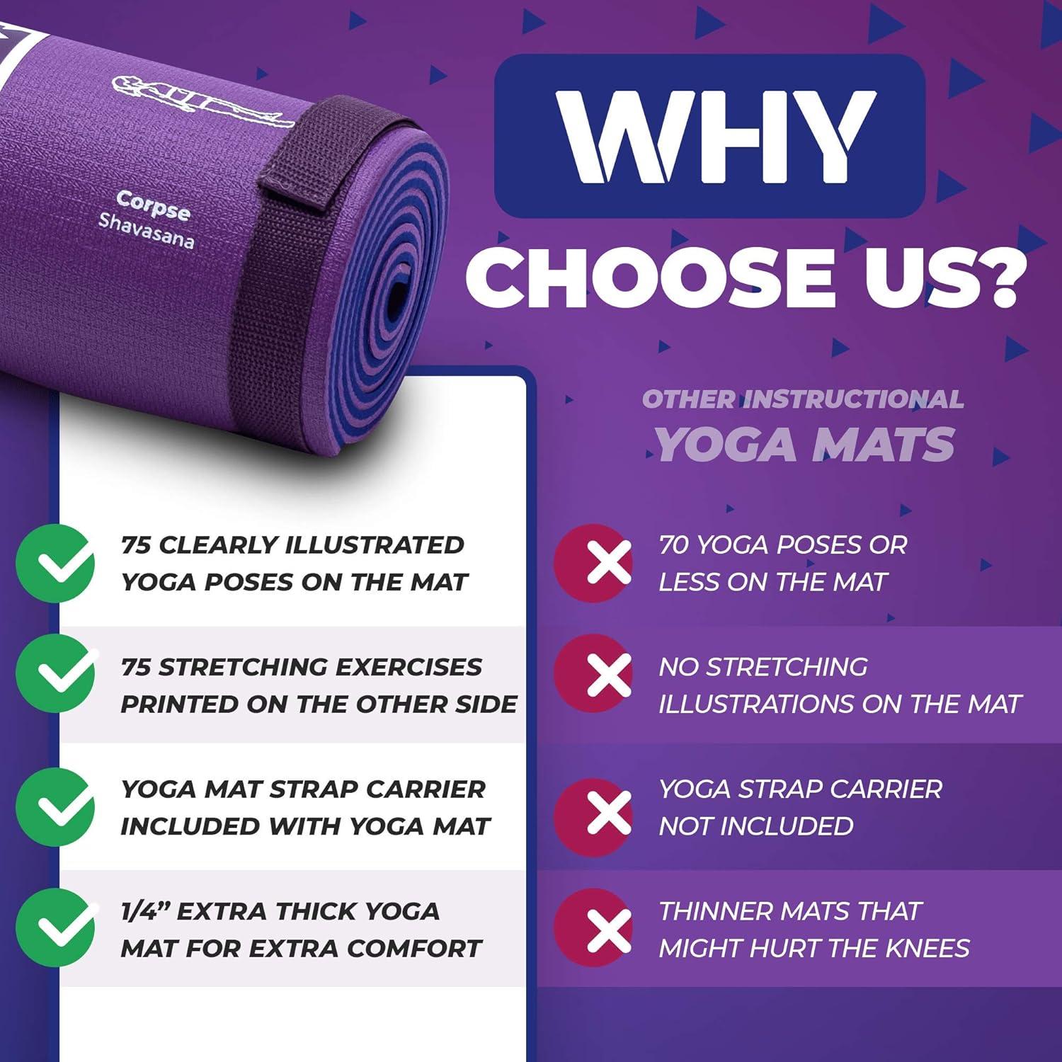 Alfombrilla de Yoga Instructiva GRAND BASICS 172.72x60.96cm Antideslizante