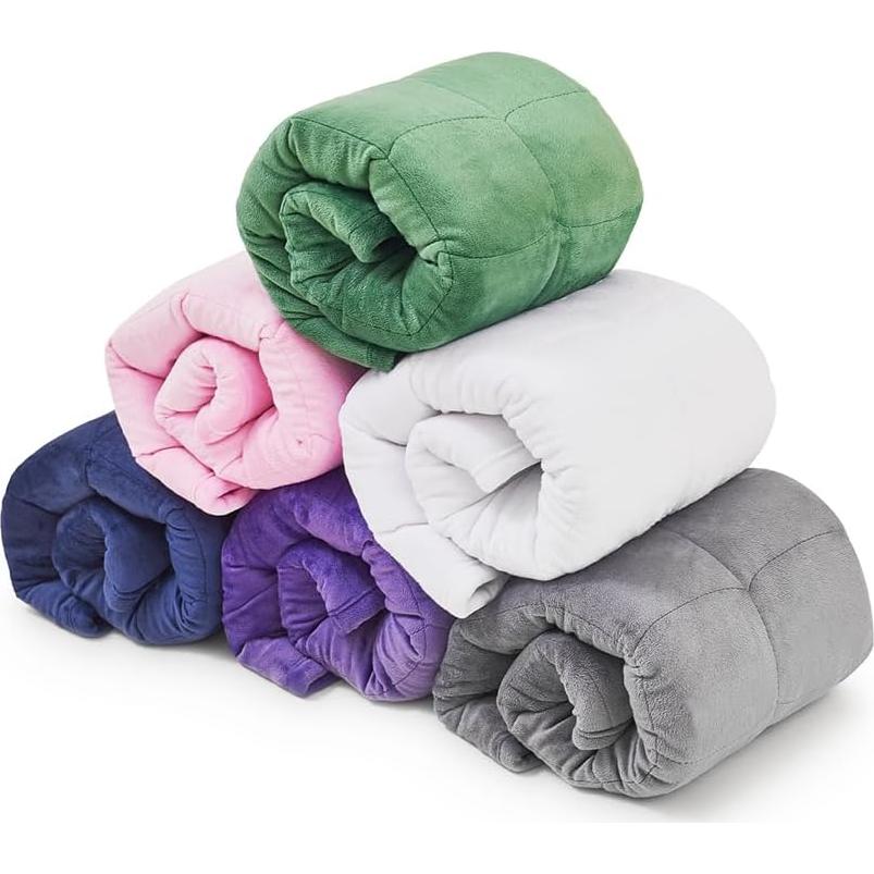 Manta con peso TONGDADA 3.18 kg Minky verde oscuro 74x61 cm