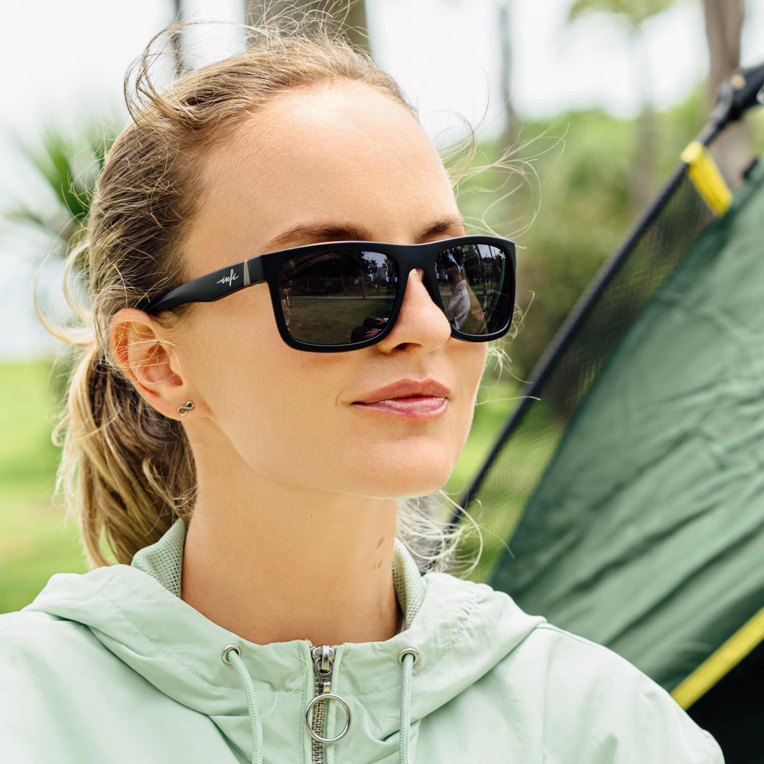 Gafas de sol polarizadas INFI para hombres UV400 marco negro