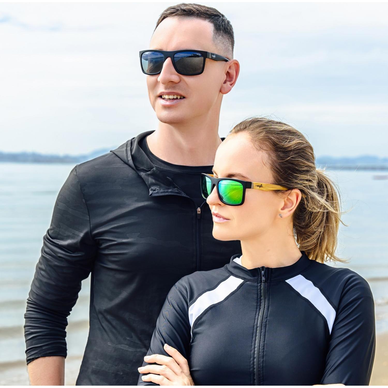 Gafas de sol polarizadas INFI para hombres UV400 marco negro