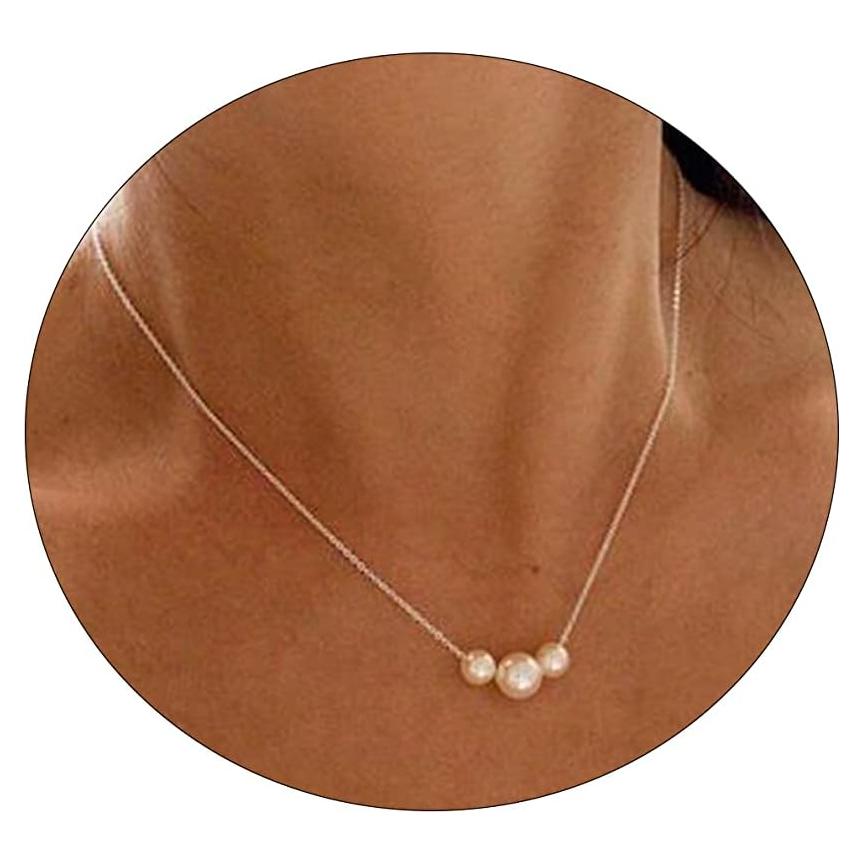 Collar de Perlas Dainty Sewyer 43 cm Baño de Oro 14K