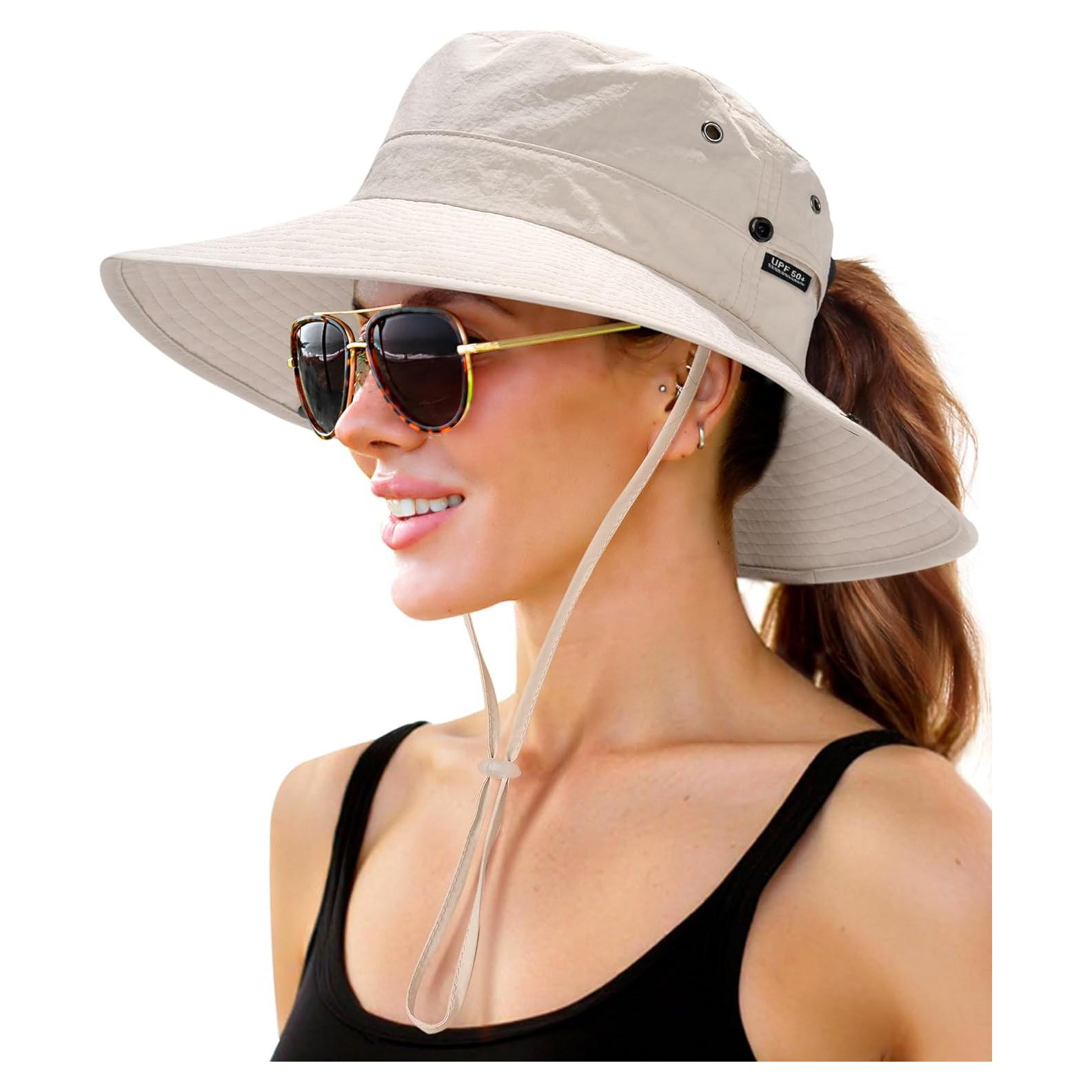 Sombrero de Sol FURTALK para Mujeres UPF 50+ con Agujero para Coleta