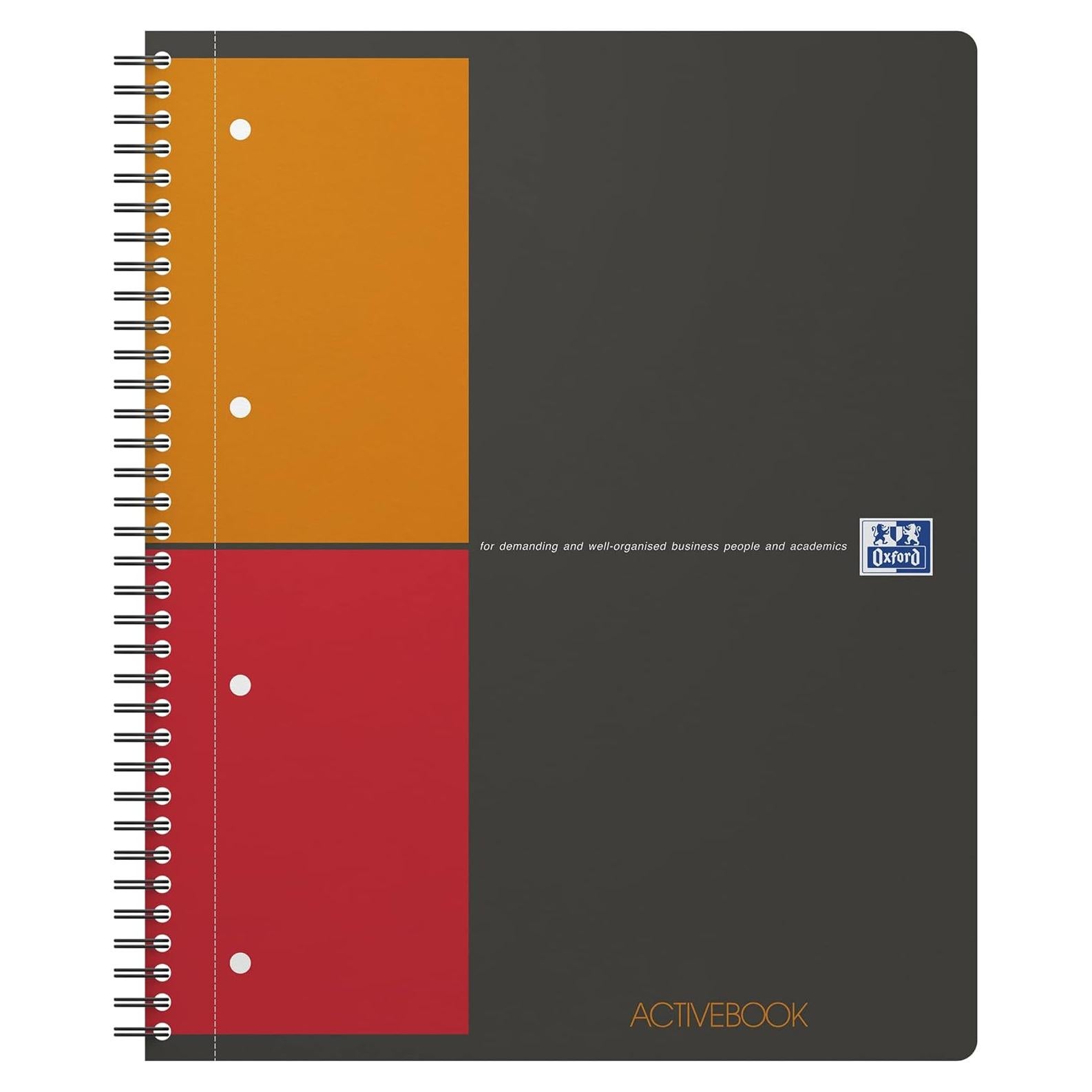 Cuaderno OXFORD Activebook A4 Cuadriculado 80 Hojas Gris