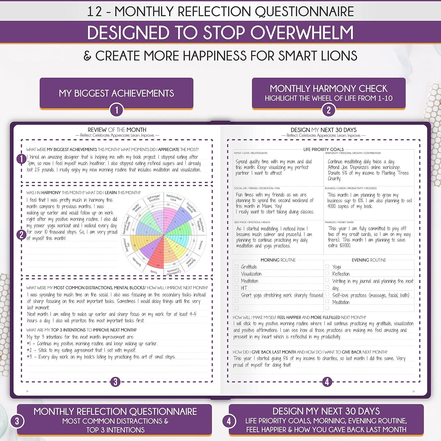 Planificador Diario Semanal Mensual A5 Freedom Mastery Púrpura