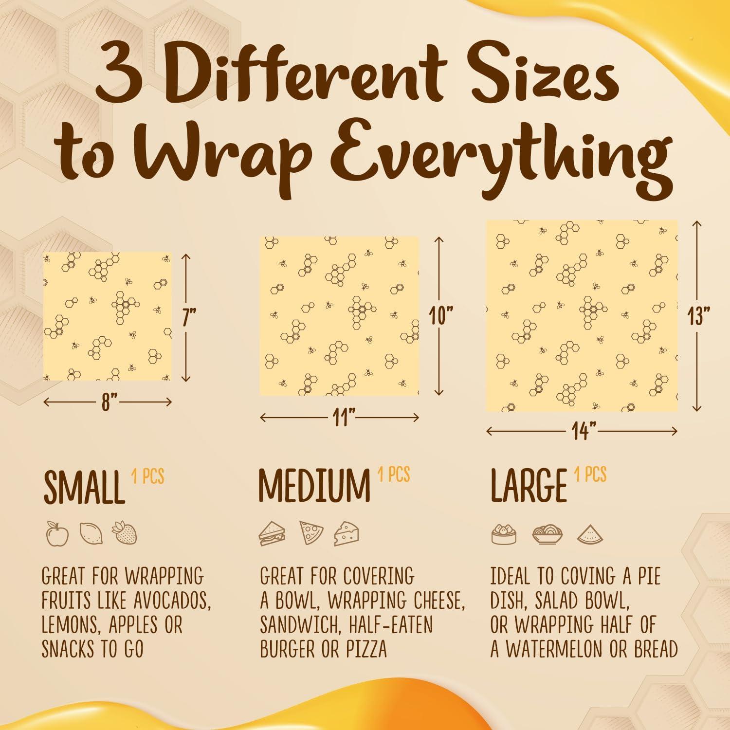 Envolturas de Cera de Abeja Reutilizables ClinkinOn - 3 Tamaños