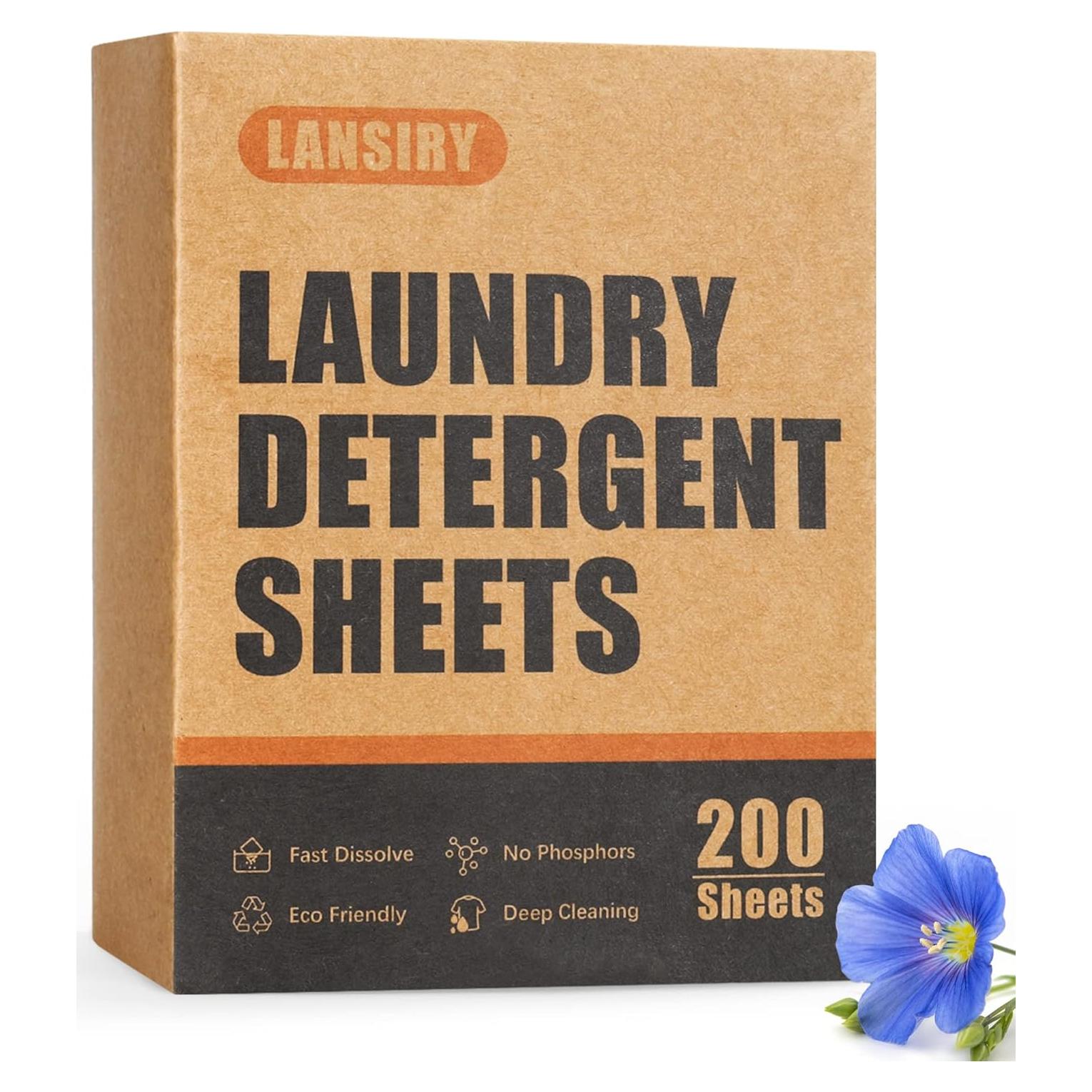 Hojas de detergente LANSIRY 200 cargas aroma lino fresco