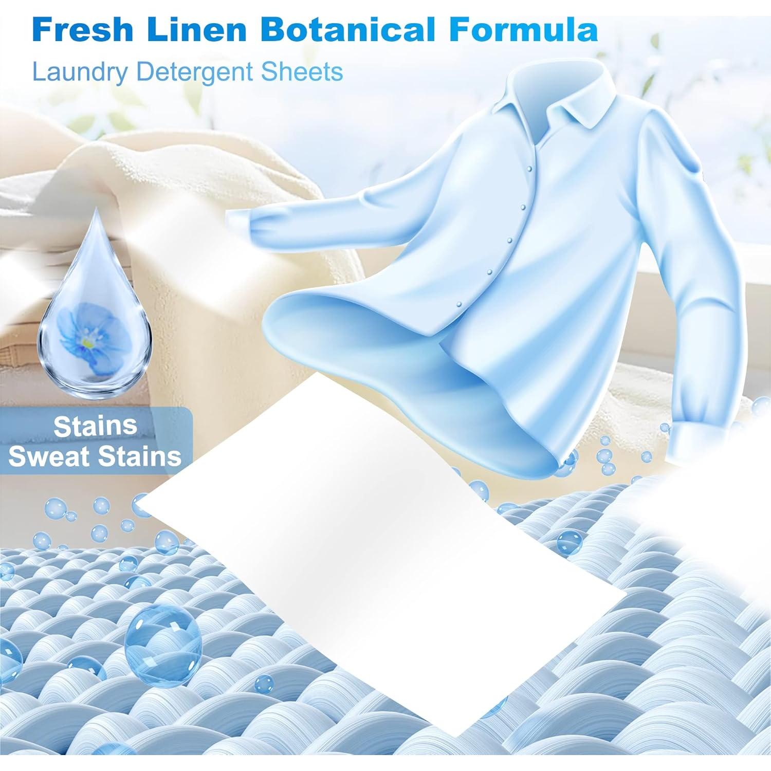 Hojas de detergente LANSIRY 200 cargas aroma lino fresco