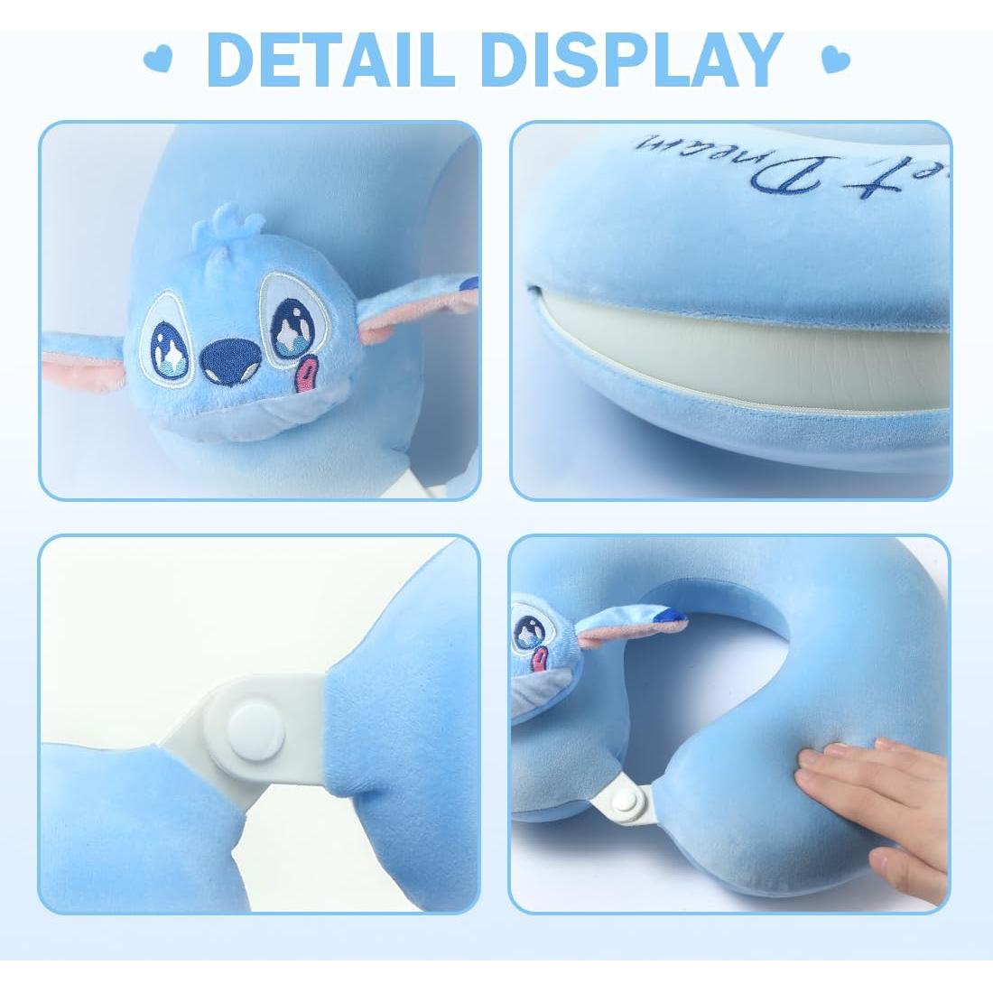 Almohada de Viaje MINISO Disney Stitch 100% Espuma de Memoria