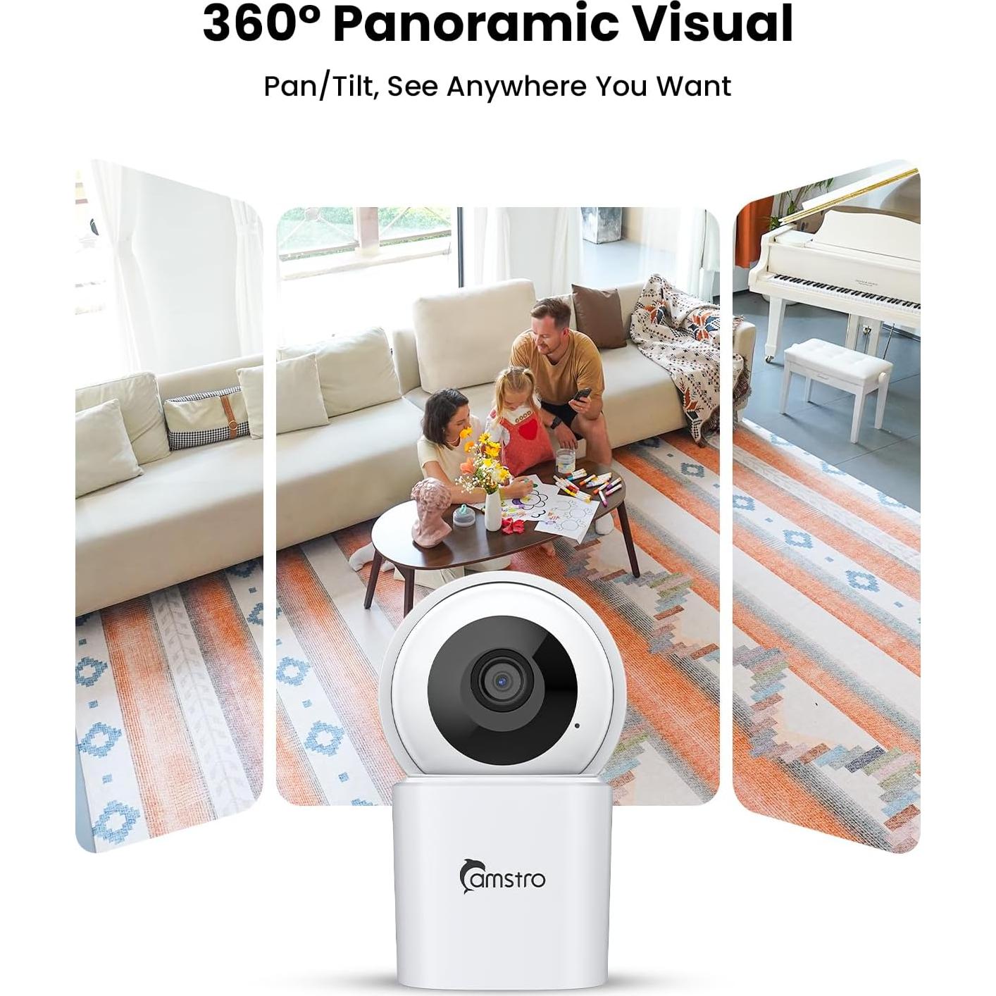 Cámara de Seguridad Interior 3K Camstro Paquete de 2 WiFi