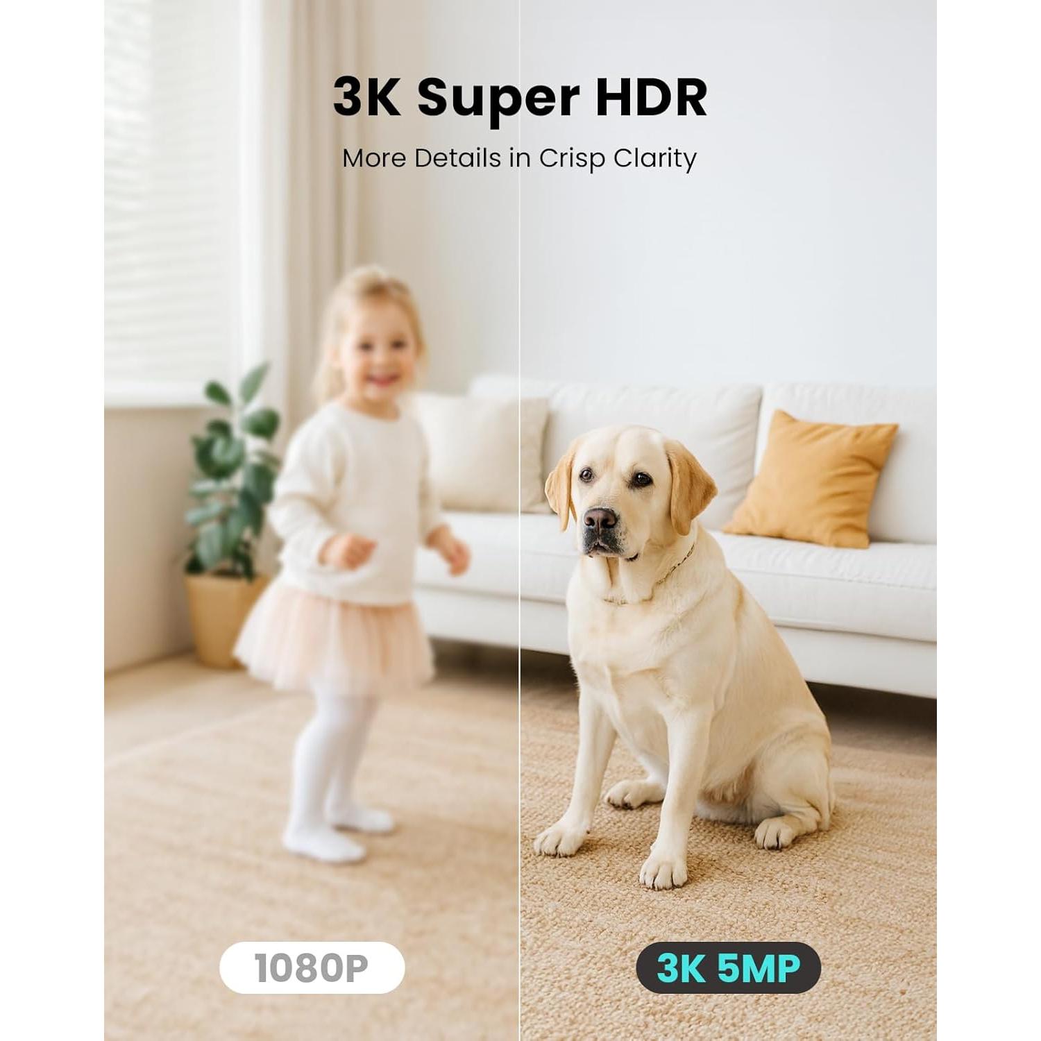 Cámara de Seguridad Interior 3K Camstro Paquete de 2 WiFi