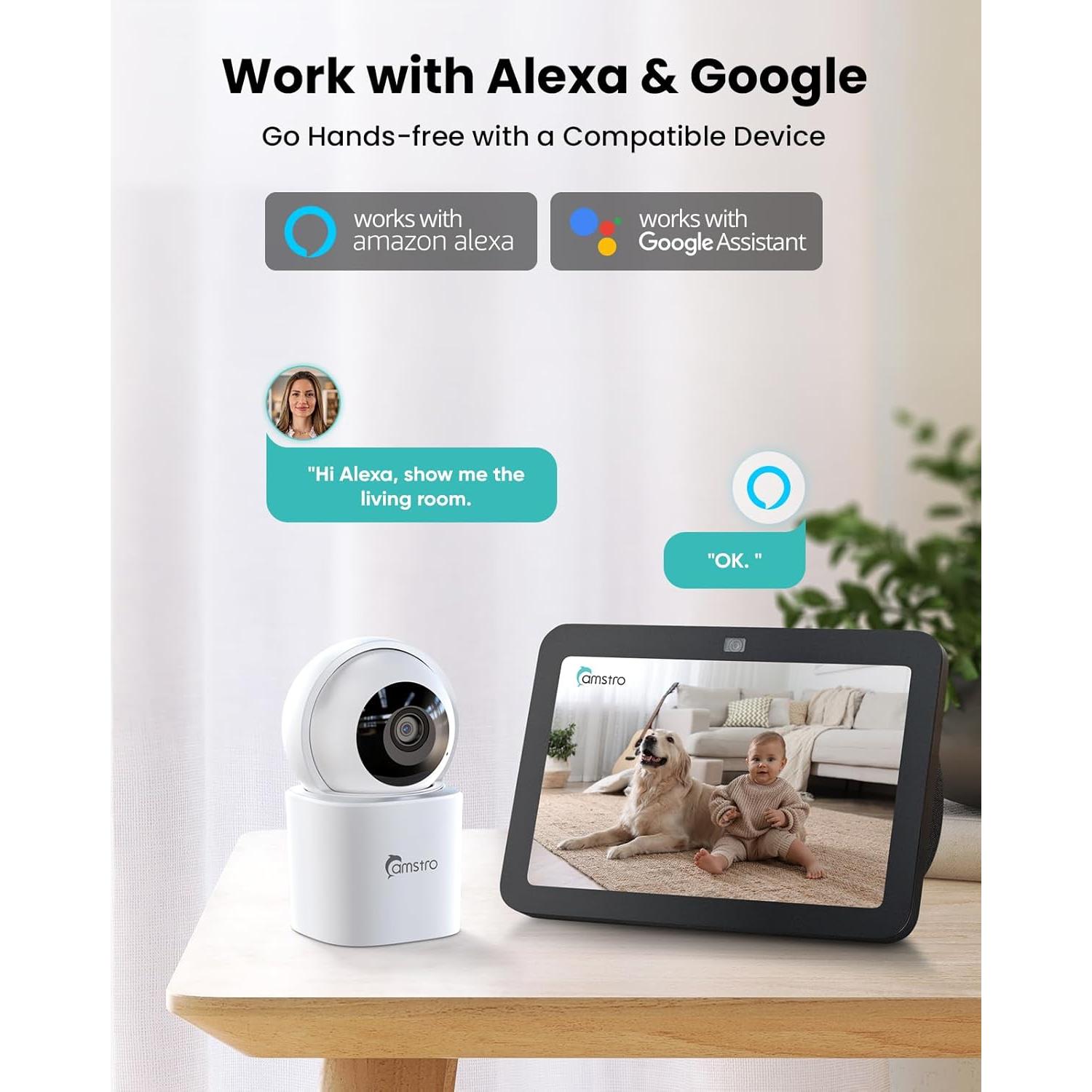 Cámara de Seguridad Interior 3K Camstro Paquete de 2 WiFi