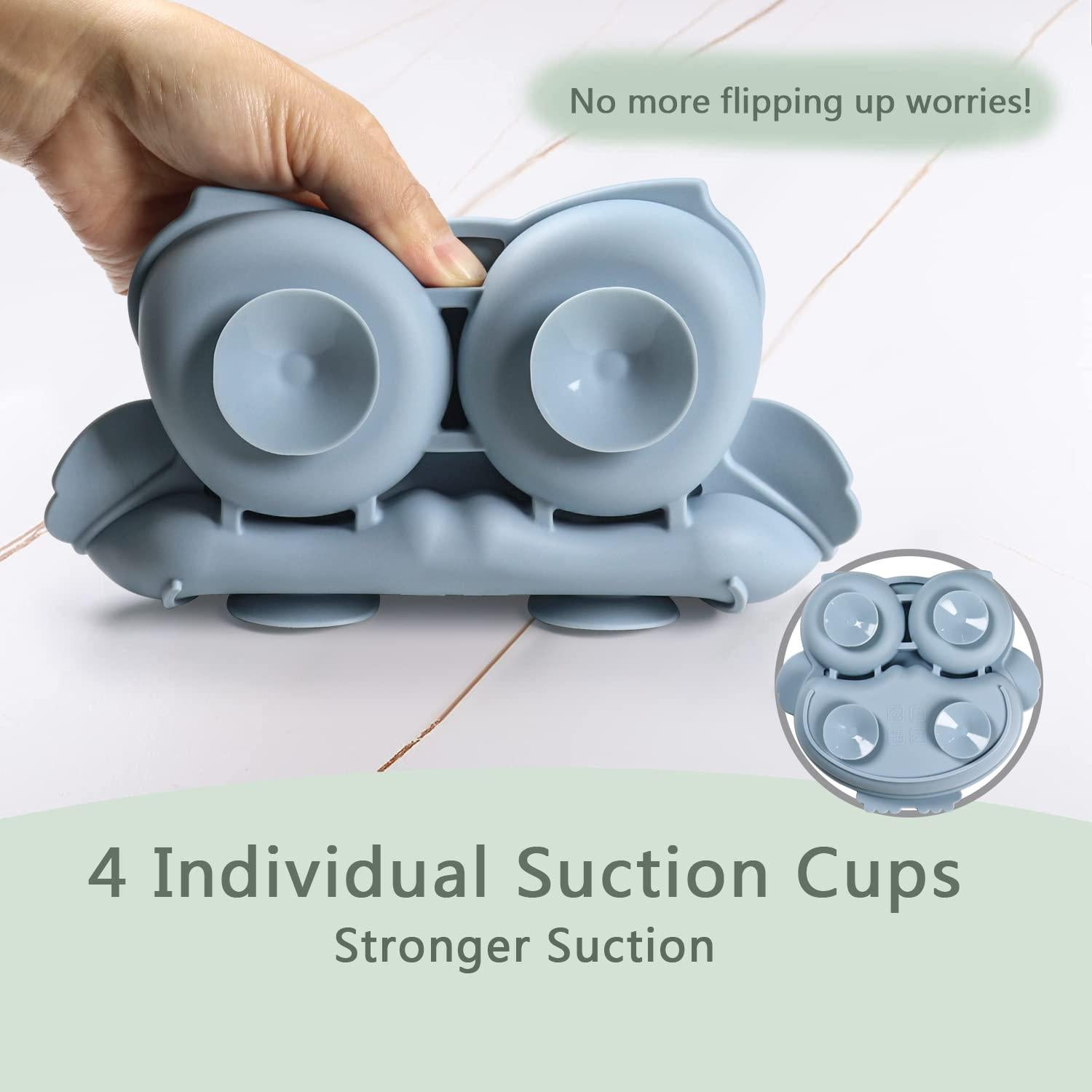 Plato de Silicona IDVVSSX para Bebés 20.1x18cm Azul