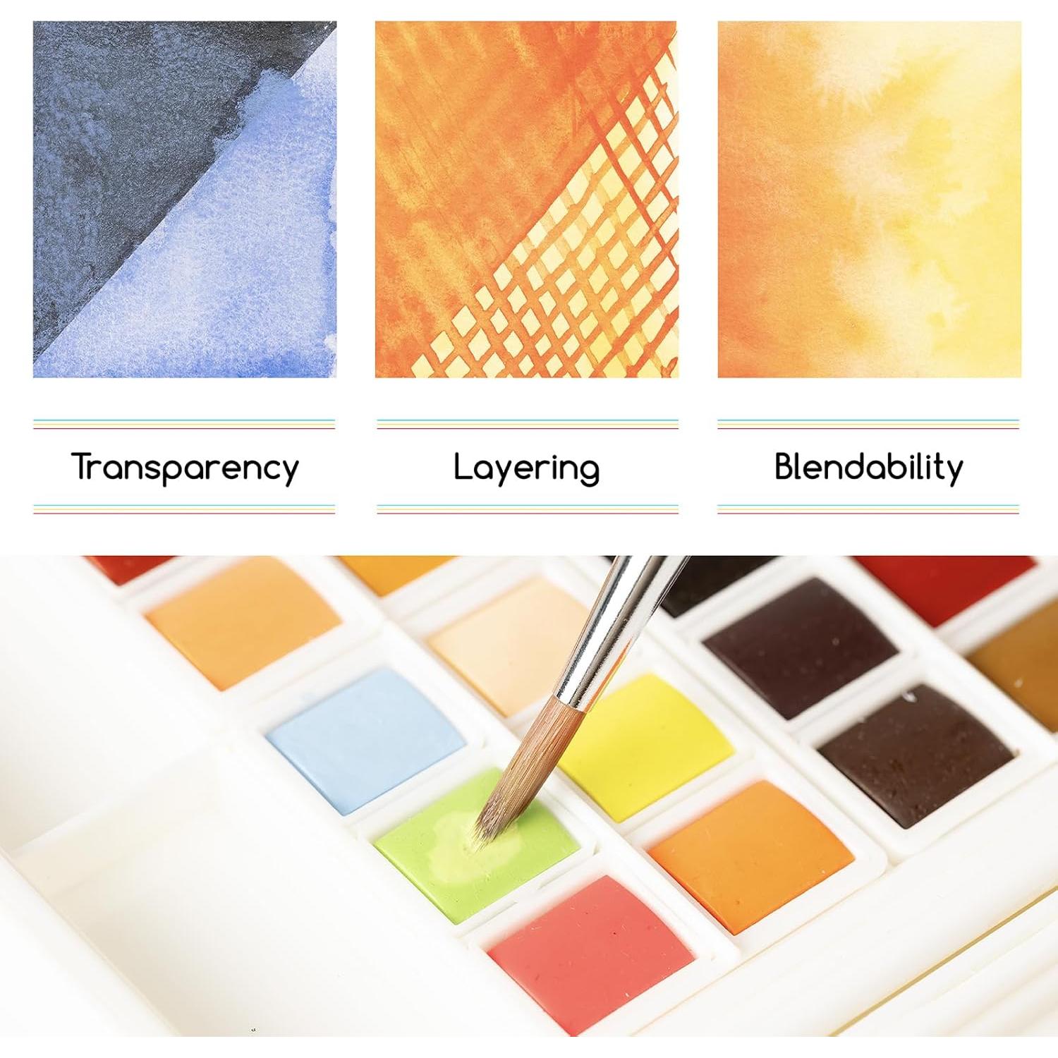 Juego de Pintura Acuarela MEEDEN 48 Colores Portátil