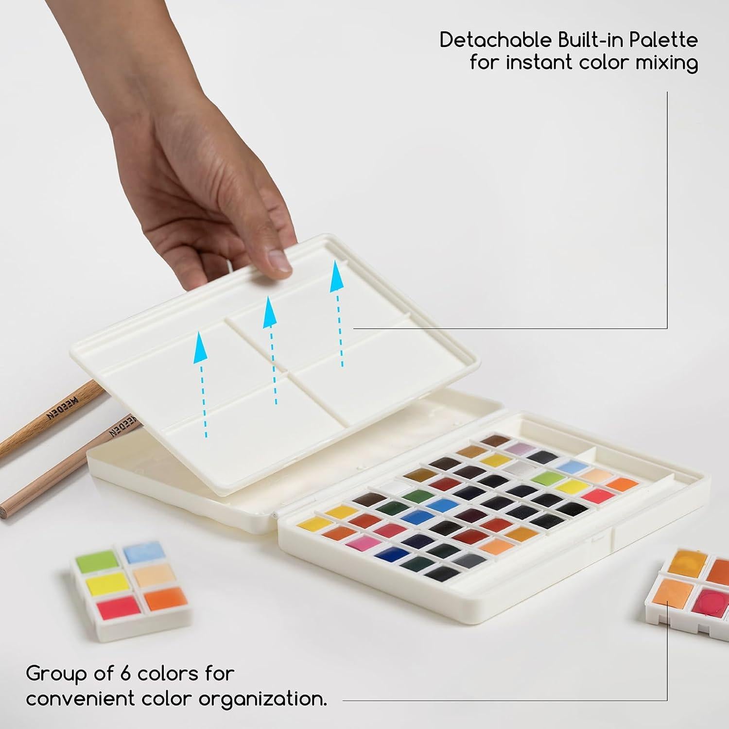 Juego de Pintura Acuarela MEEDEN 48 Colores Portátil