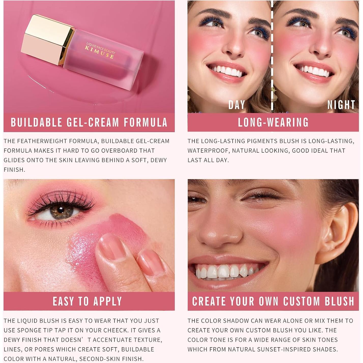 Rubor Líquido KIMUSE Esperanza-Mauve Nude 3.98g - Larga Duración