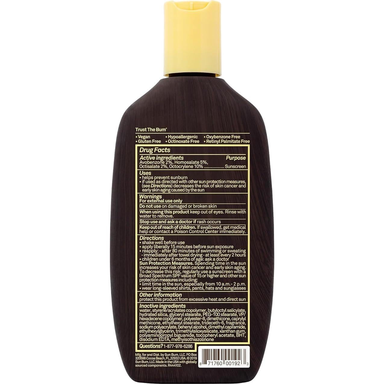 Protector Solar Sun Bum SPF 15 - Loción Hidratante 236.6 ml