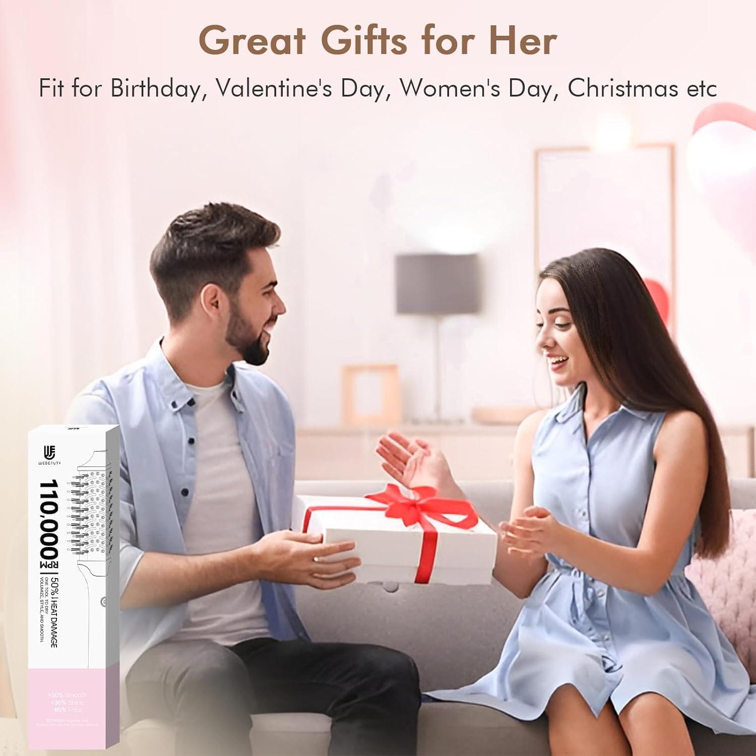 Cepillo Secador y Alisador Webeauty H3B 2 en 1 Rosa/Blanco