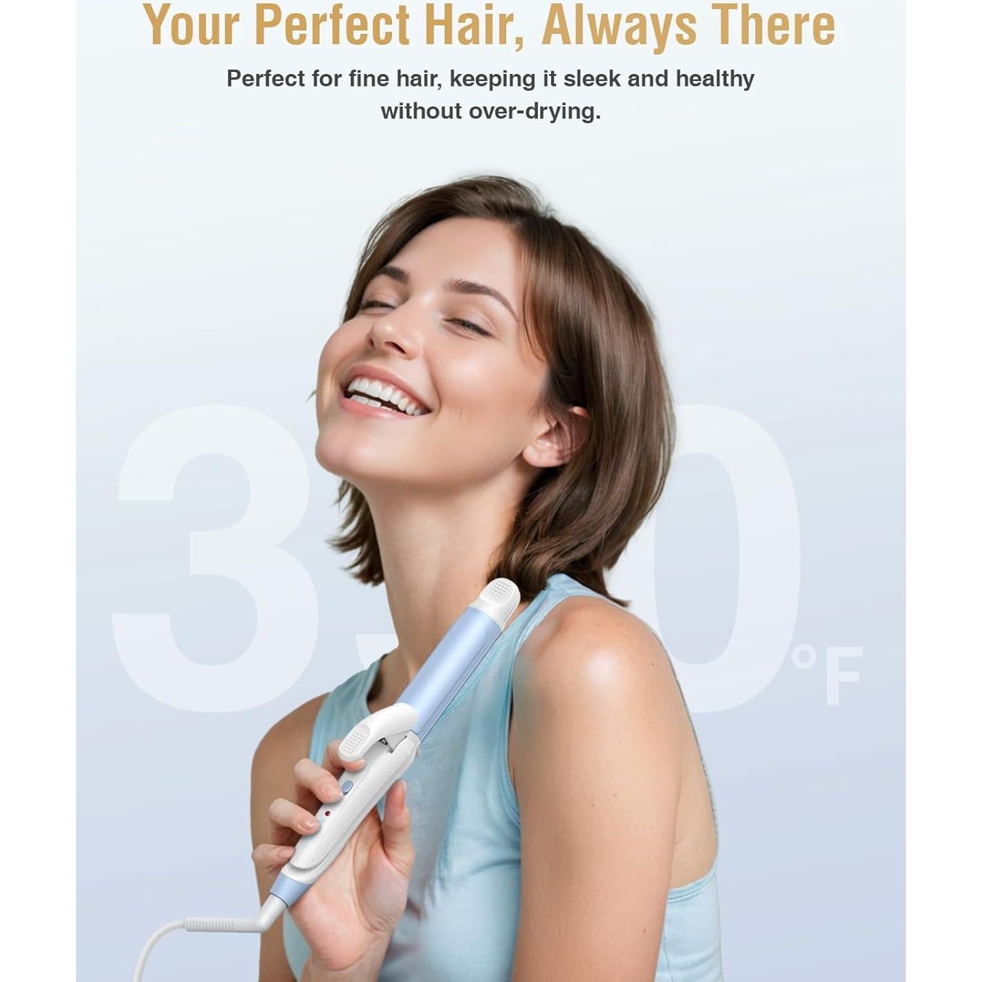 Plancha de Rizar Compacta FURIDEN Lite 390F Azul para Viajes